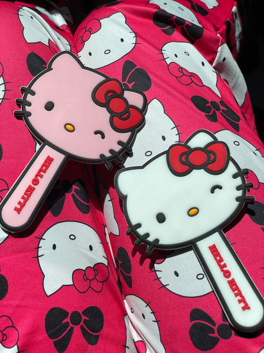 Hellokitty Travel Handheld Silicone Mirror Portable Personal Cosmetic Hand Mirror