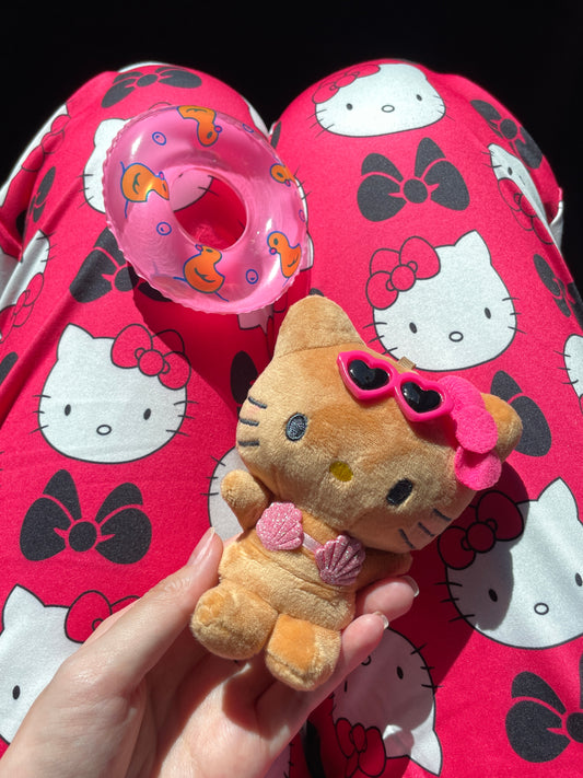 KT Tan Swimming Ring Plush Keychain|5in/12Cm Cute  Pendant Doll Keyring Accessories Pendant Toy Girls Gift