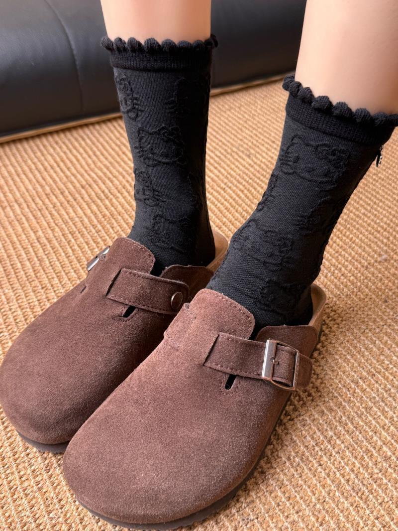 Hellokitty Pendant Accessories Socks Mid-calf Socks Embossed Lace Pile Socks Sweat-absorbent Cotton Socks