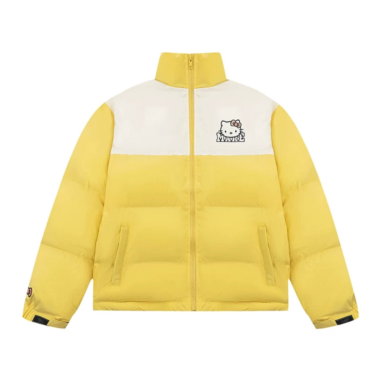 Hellokitty Winter Long Sleeve Zip Puffer Jacket Pockets Baggy Short Down Coats