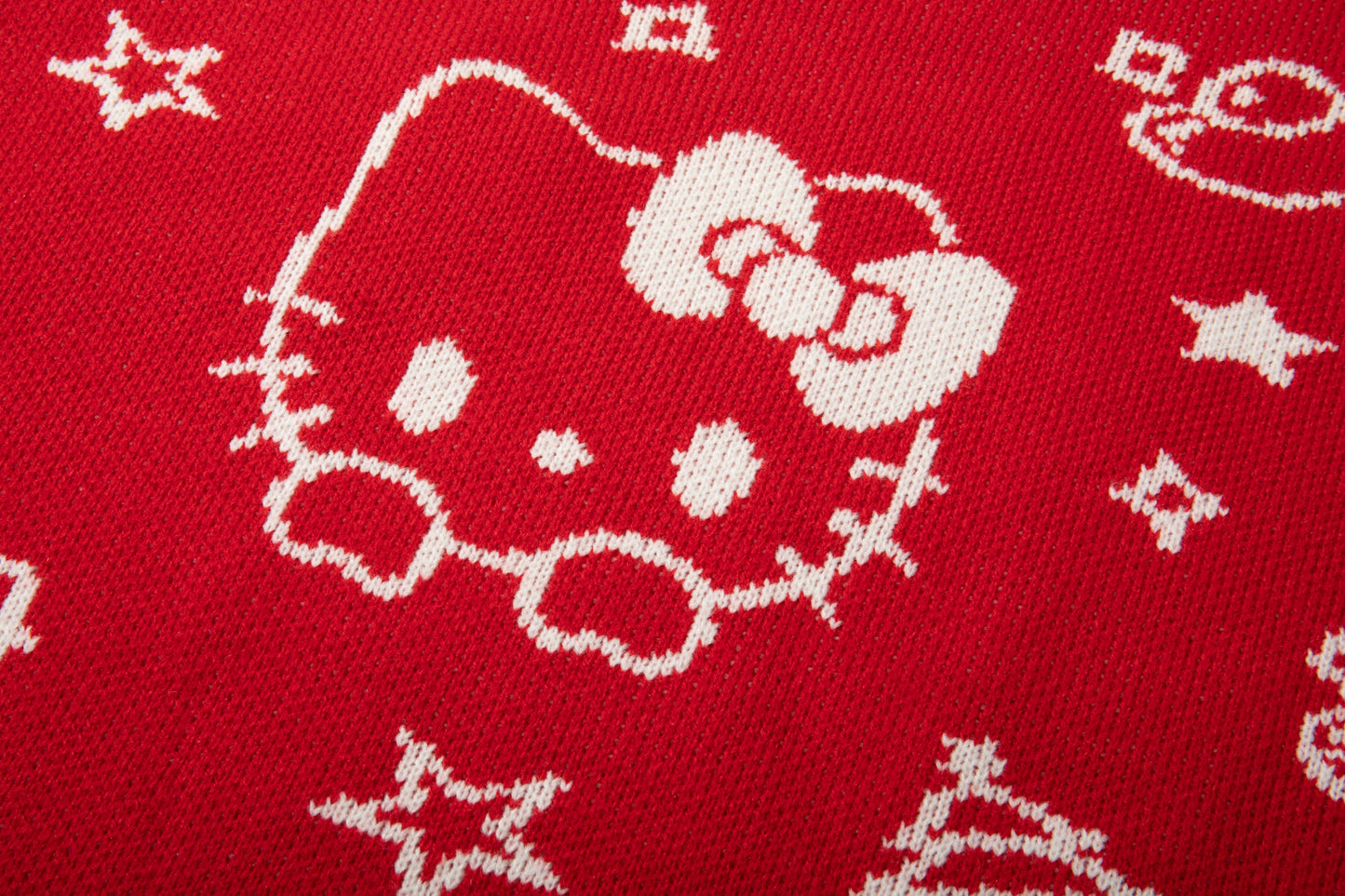Hellokitty Long Sleeve Crew Neck Comfy Loose Oversized Knitted Pullover Sweater(Scarf Freebie)