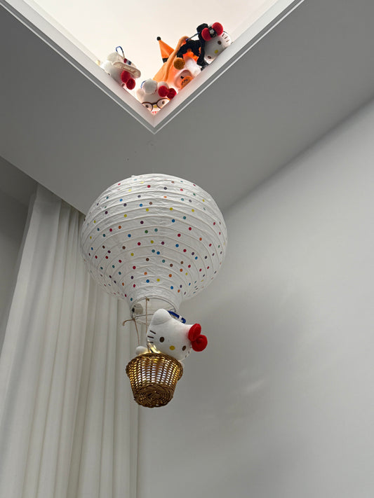 Hellokitty Plushie + DIY Making Kit for Hot Air Balloon Lantern, Remote-Controlled Light