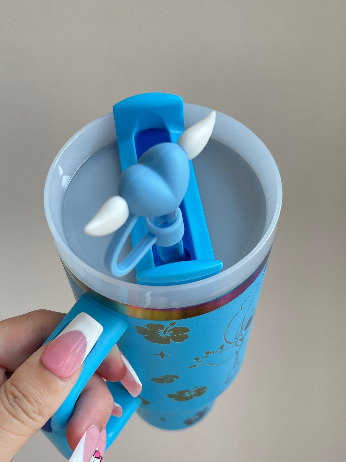 SipSweetie|Stitch In-Car Insulated Cup 1200 ml Tumbler with Handle Stainless Steel Insulated Cup with Lid #0024