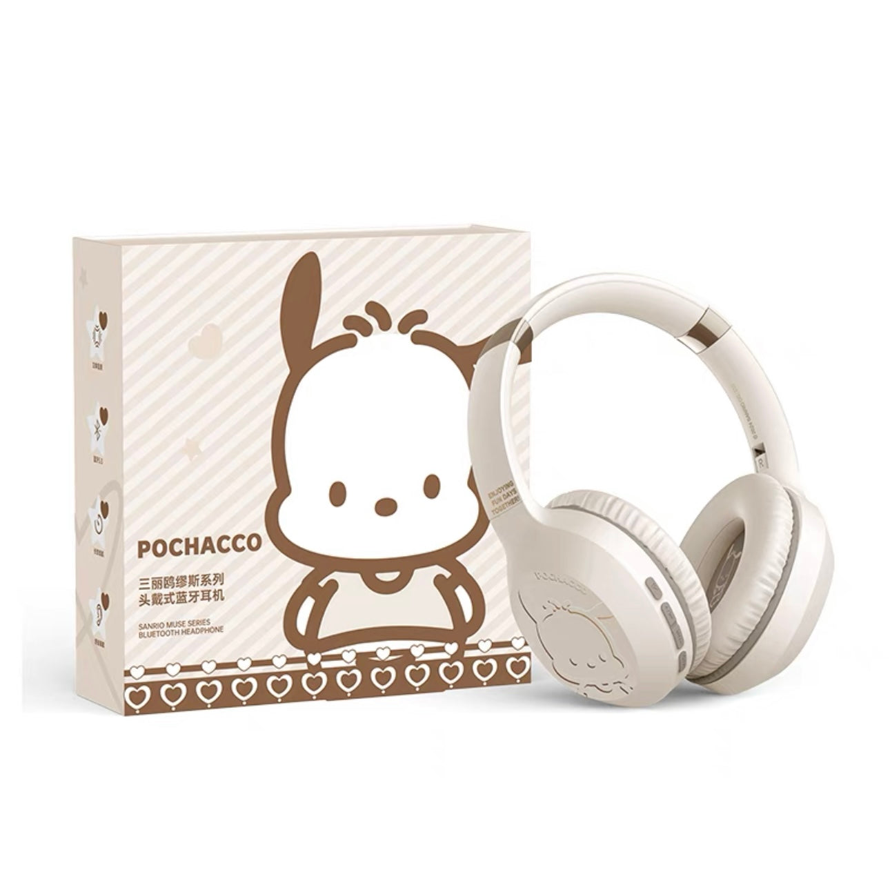 Sanrio Bluetooth Headphones Over Ear, 35H Playtime Retractable Foldable Headphones for Home Office Cellphone PC Ect.