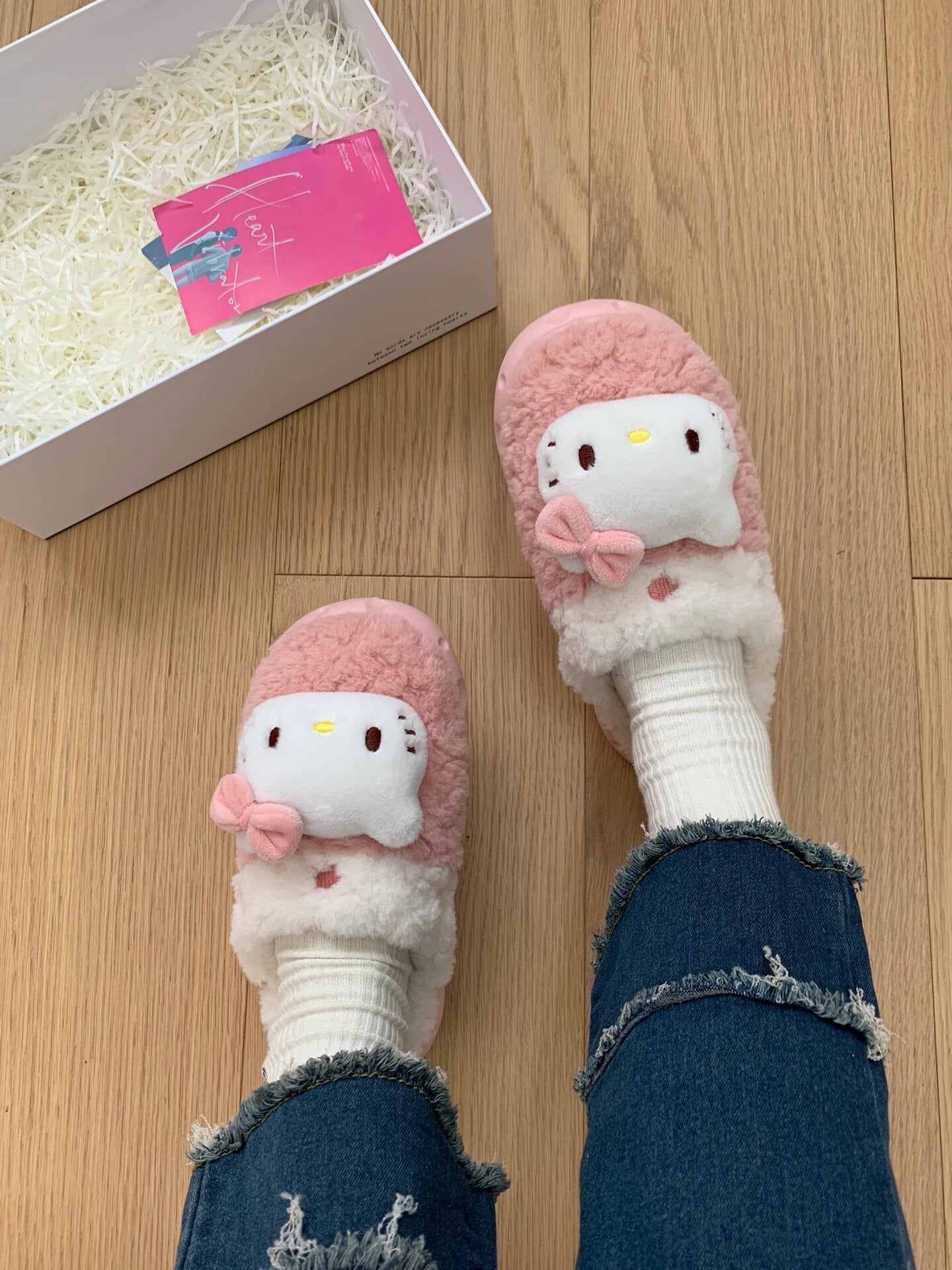 Sanrio Fuzzy Slippers Women Kawaii Slippers for Women House Slippers Cute Slippers