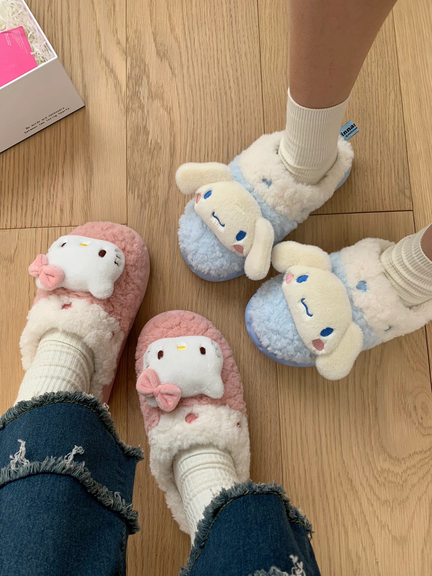 Sanrio Fuzzy Slippers Women Kawaii Slippers for Women House Slippers Cute Slippers