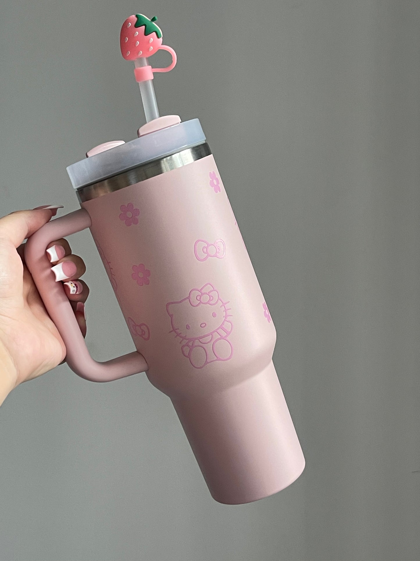 SipSweetie|Hellokitty In-Car Insulated Cup 1200 ml Tumbler with Handle Stainless Steel Insulated Cup with Lid #0029