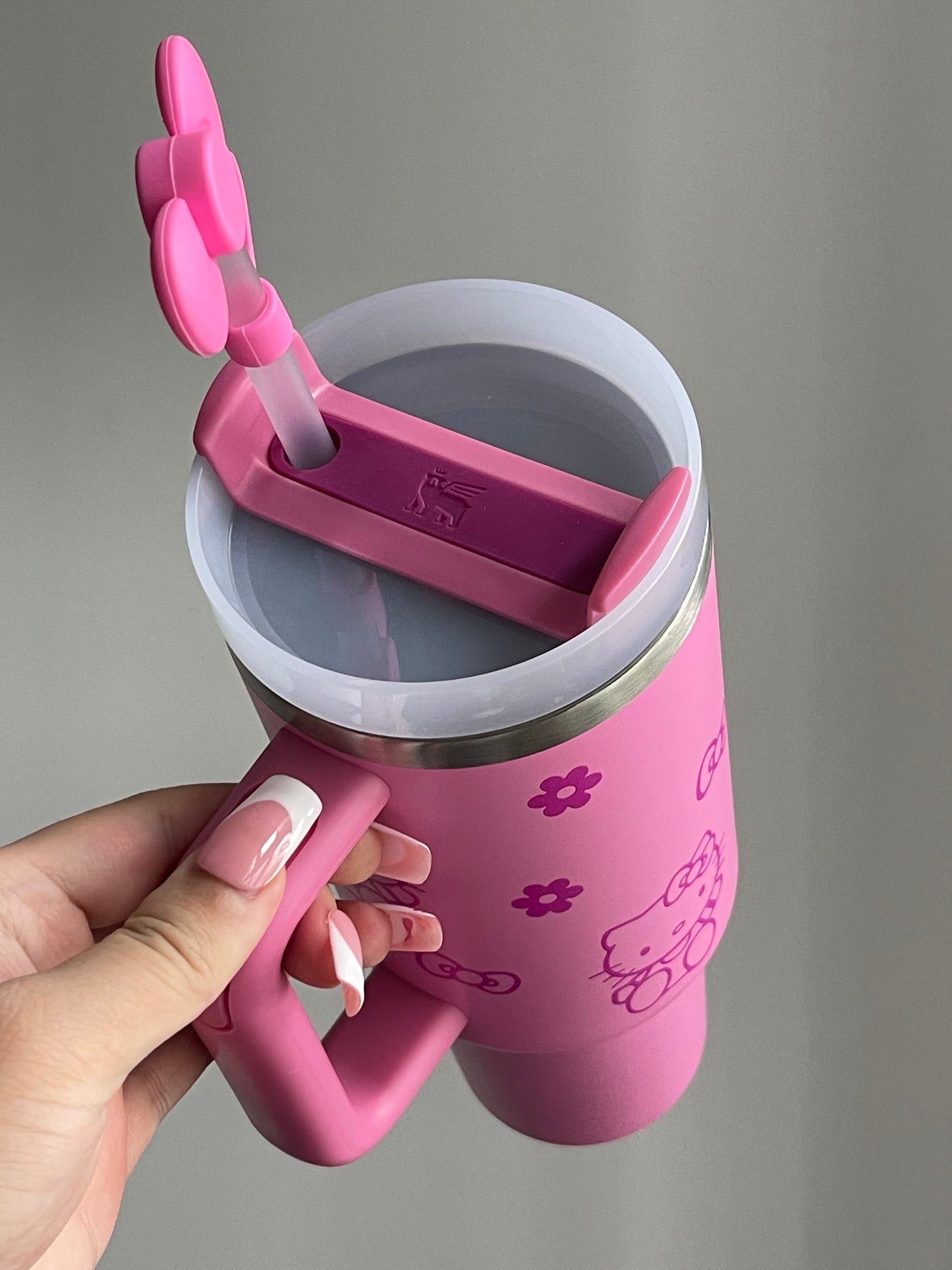 SipSweetie|Hellokitty In-Car Insulated Cup 1200 ml Tumbler with Handle Stainless Steel Insulated Cup with Lid #0028