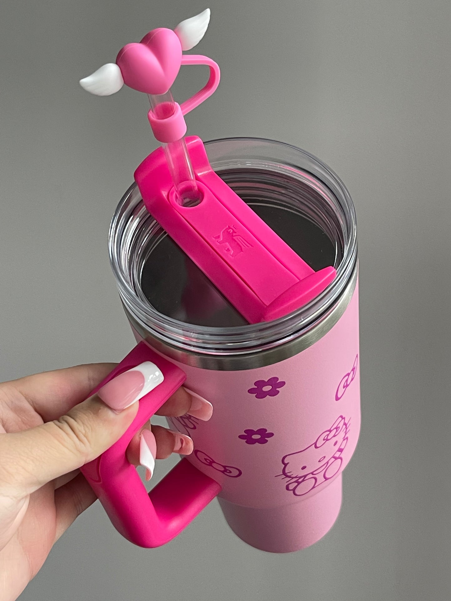 SipSweetie|Hellokitty In-Car Insulated Cup 1200 ml Tumbler with Handle Stainless Steel Insulated Cup with Lid #0027