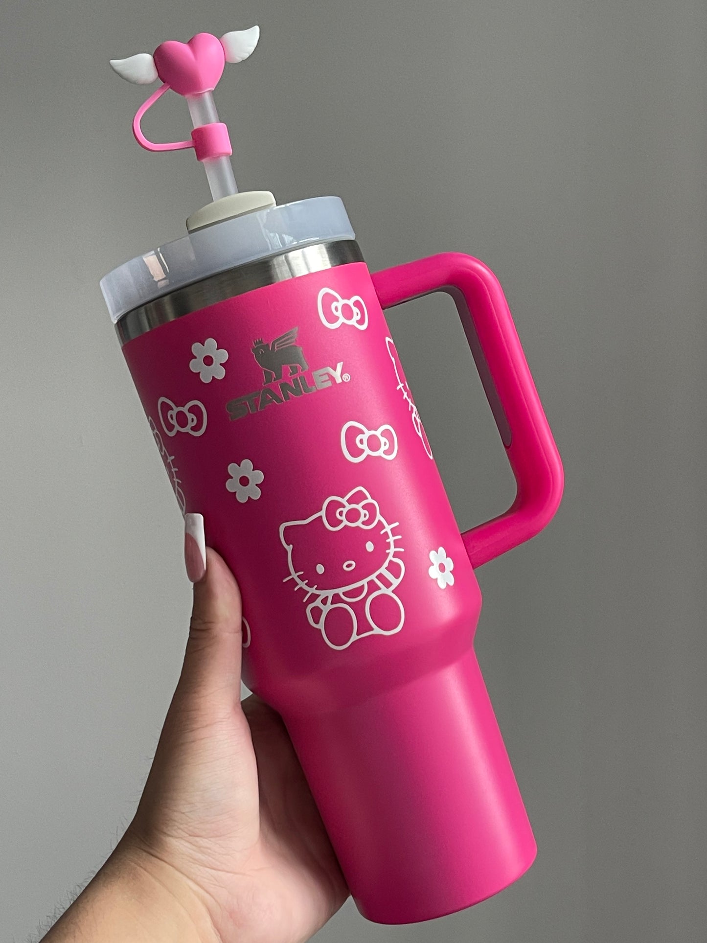 SipSweetie|Hellokitty In-Car Insulated Cup 1200 ml Tumbler with Handle Stainless Steel Insulated Cup with Lid #0025