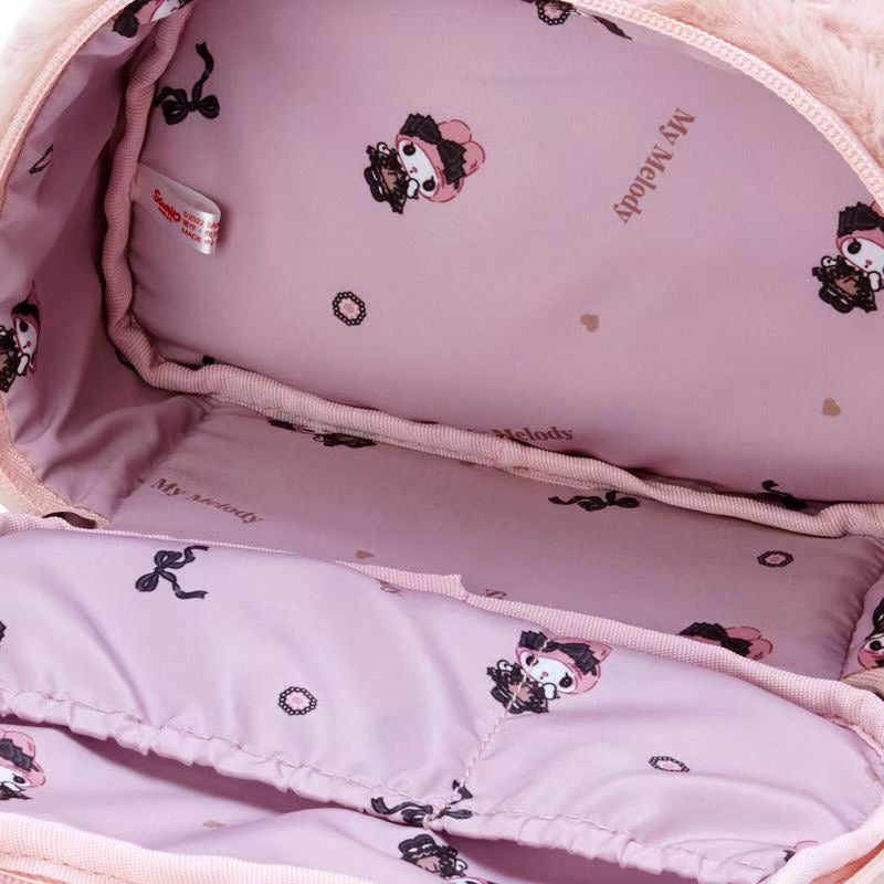 Sanrio Plush Travel Makeup Portable Storage Bag | Dividers for Cosmetics Makeup Brushes Toiletry Jewelry Digital Accessories
