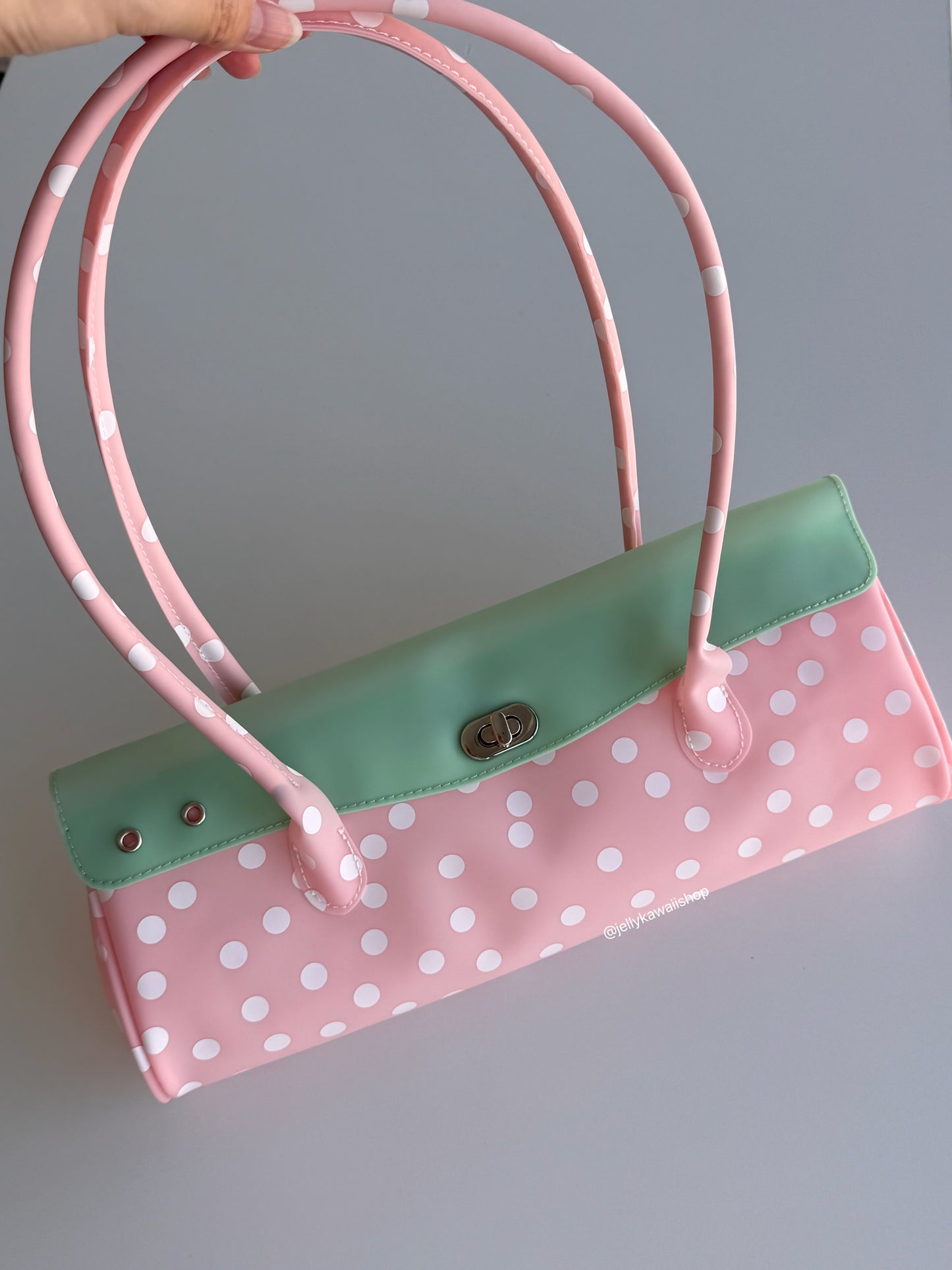 Girly Strawberry White Polka Dot Jelly Bag