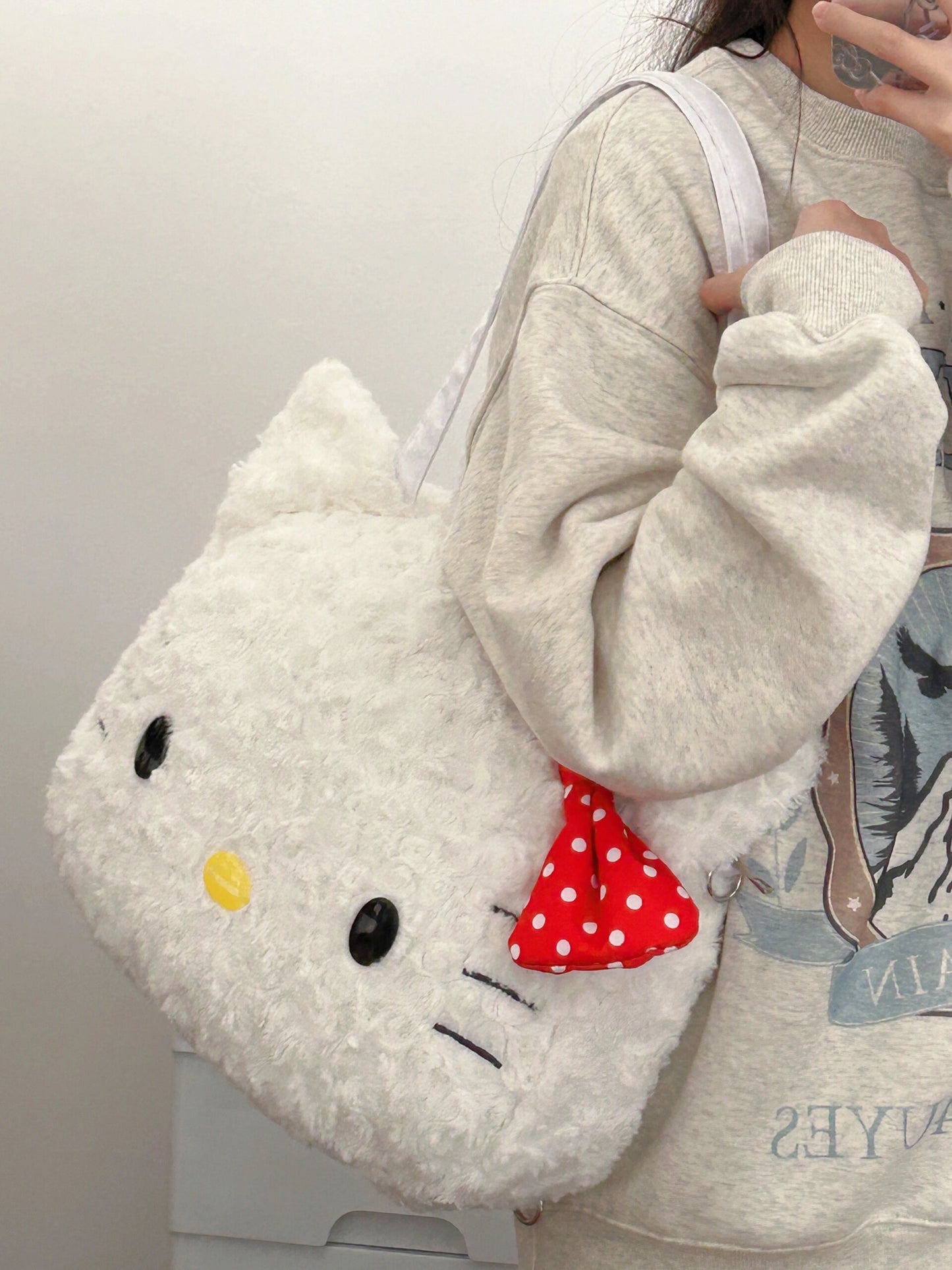 Hellokitty Cute Tote Bags Plush Tote Bag Kawaii Carry on Bag