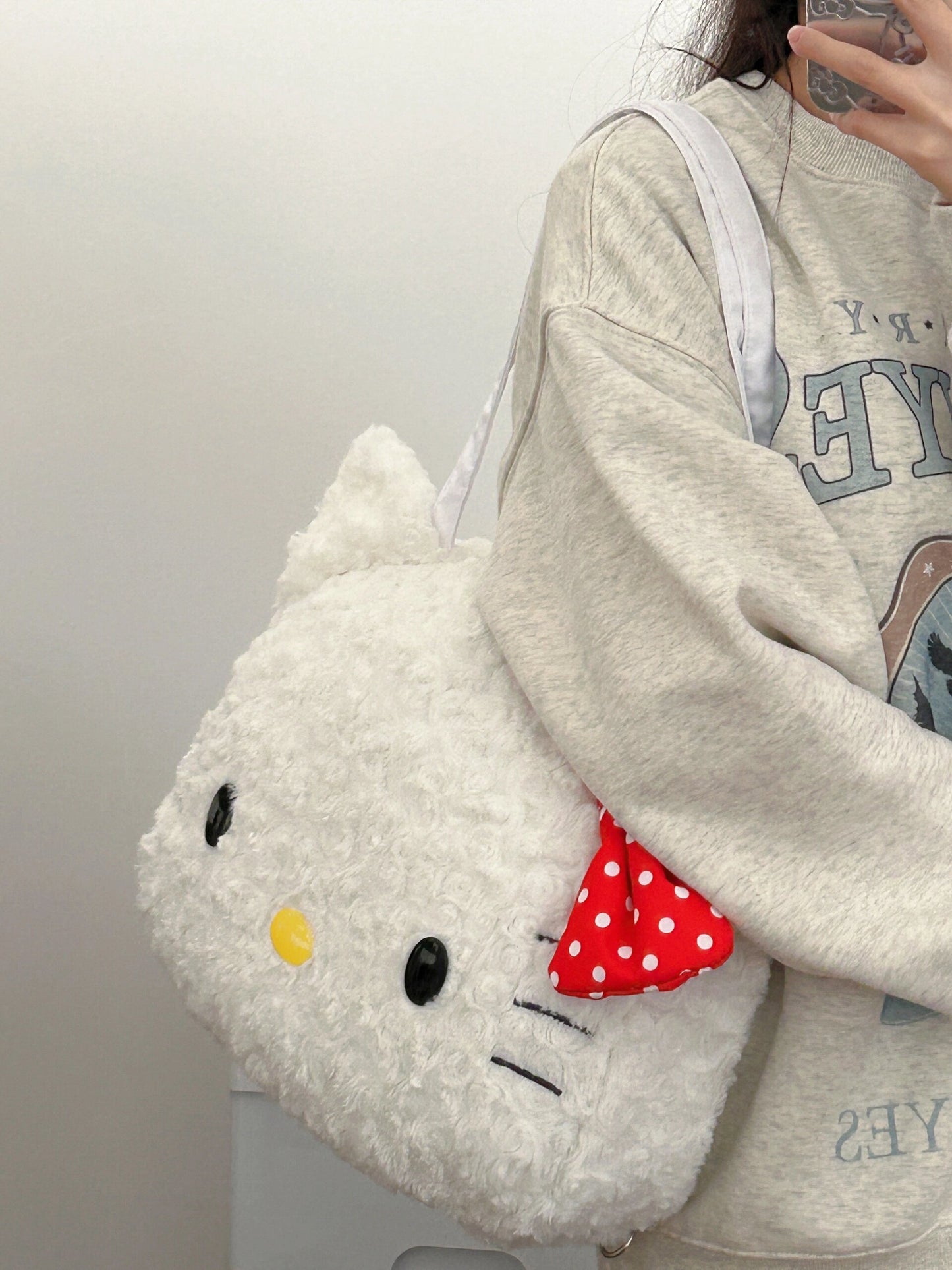 Hellokitty Cute Tote Bags Plush Tote Bag Kawaii Carry on Bag