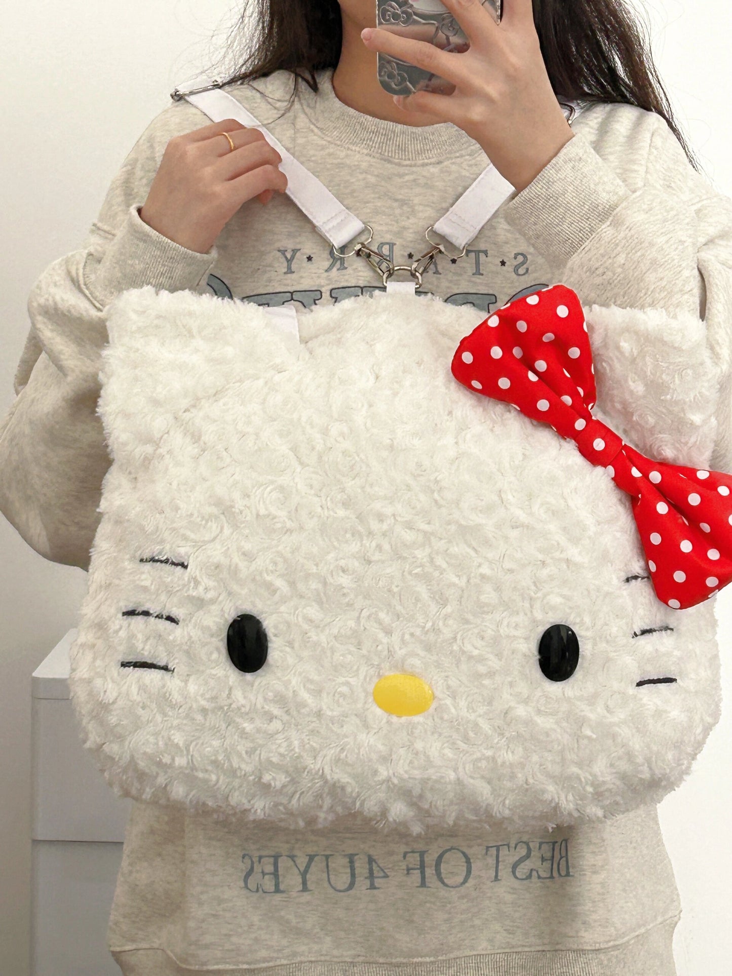 Hellokitty Cute Tote Bags Plush Tote Bag Kawaii Carry on Bag