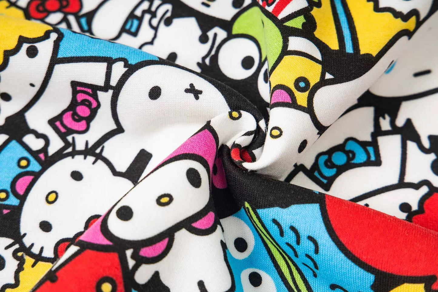 Sanrio Colorful Hoodies Fall Jacket Oversized Sweatshirts Casual Drawstring Zip Up Y2K Hoodie with Pocket