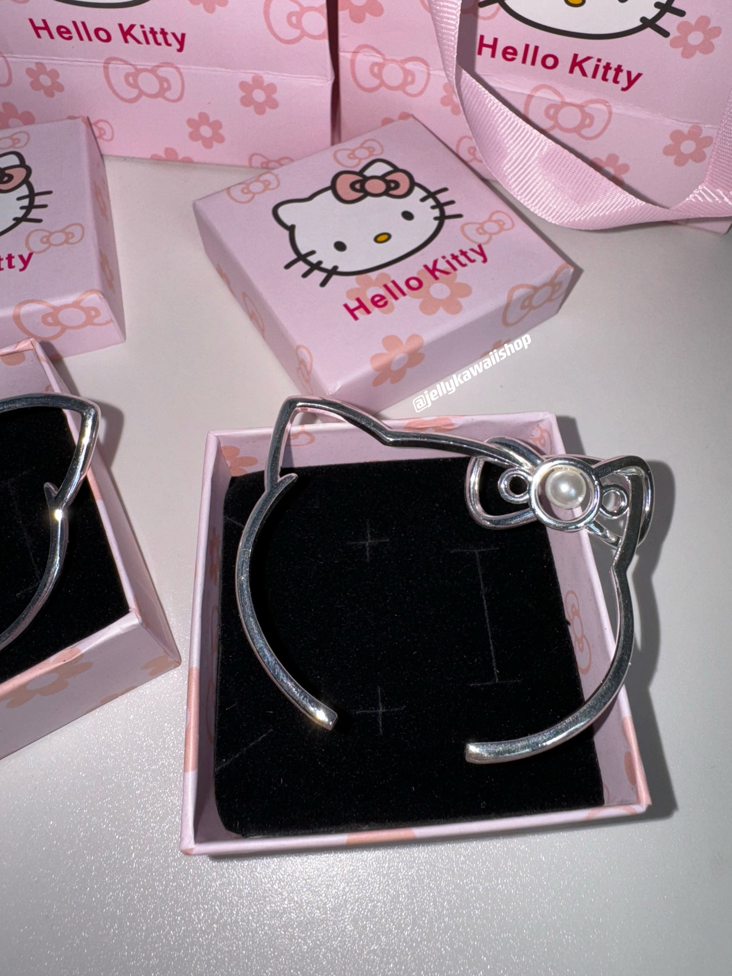Hellokitty Stainless Steel Bangle Bracelet Cute Jewelry Open Bangle Cuff Bracelets