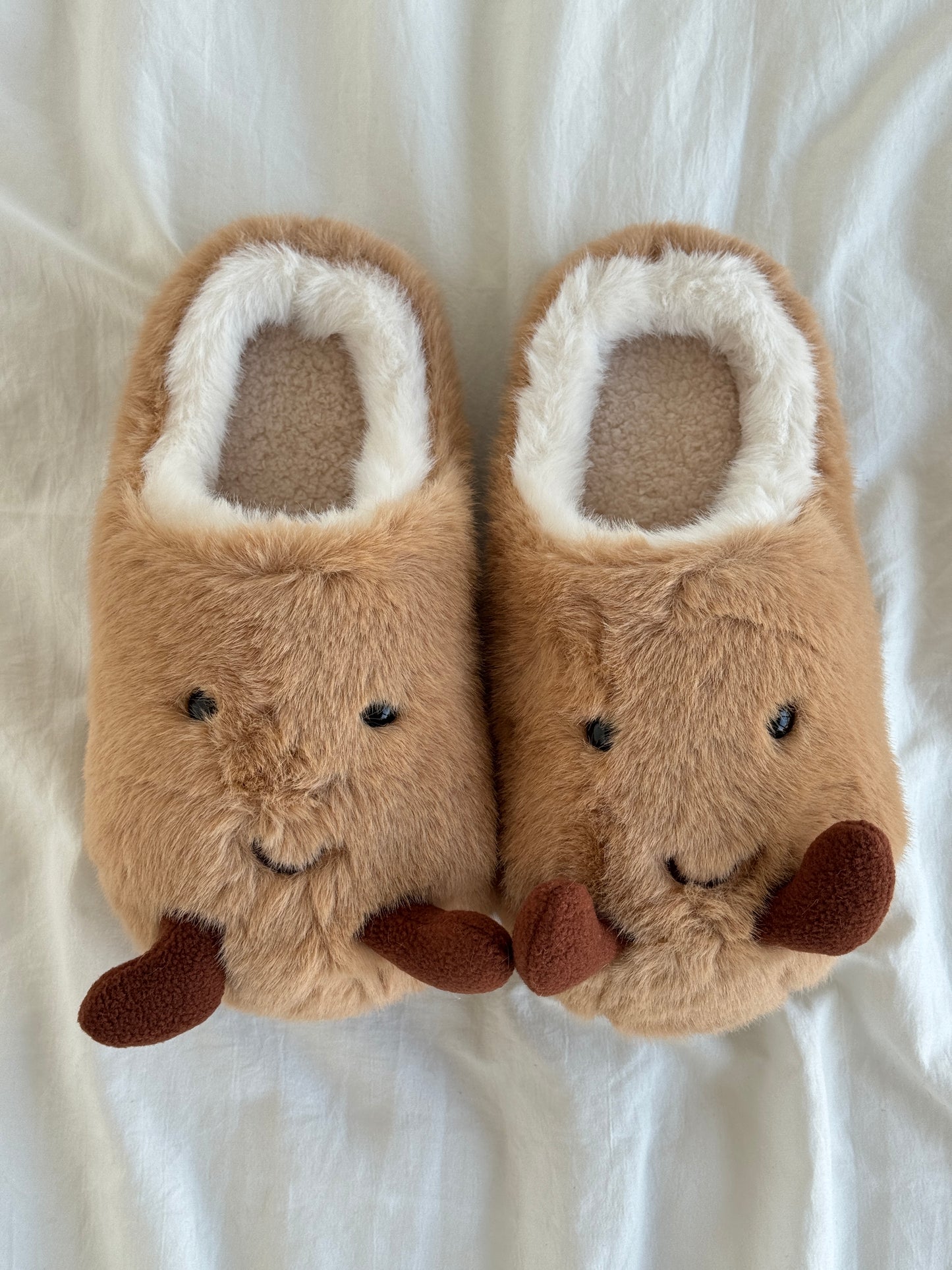 Potato Jellycat Fluffy Fuzzy Scuff Slippers Soft Comfy Memory Foam Non-slip Indoor House Shoes