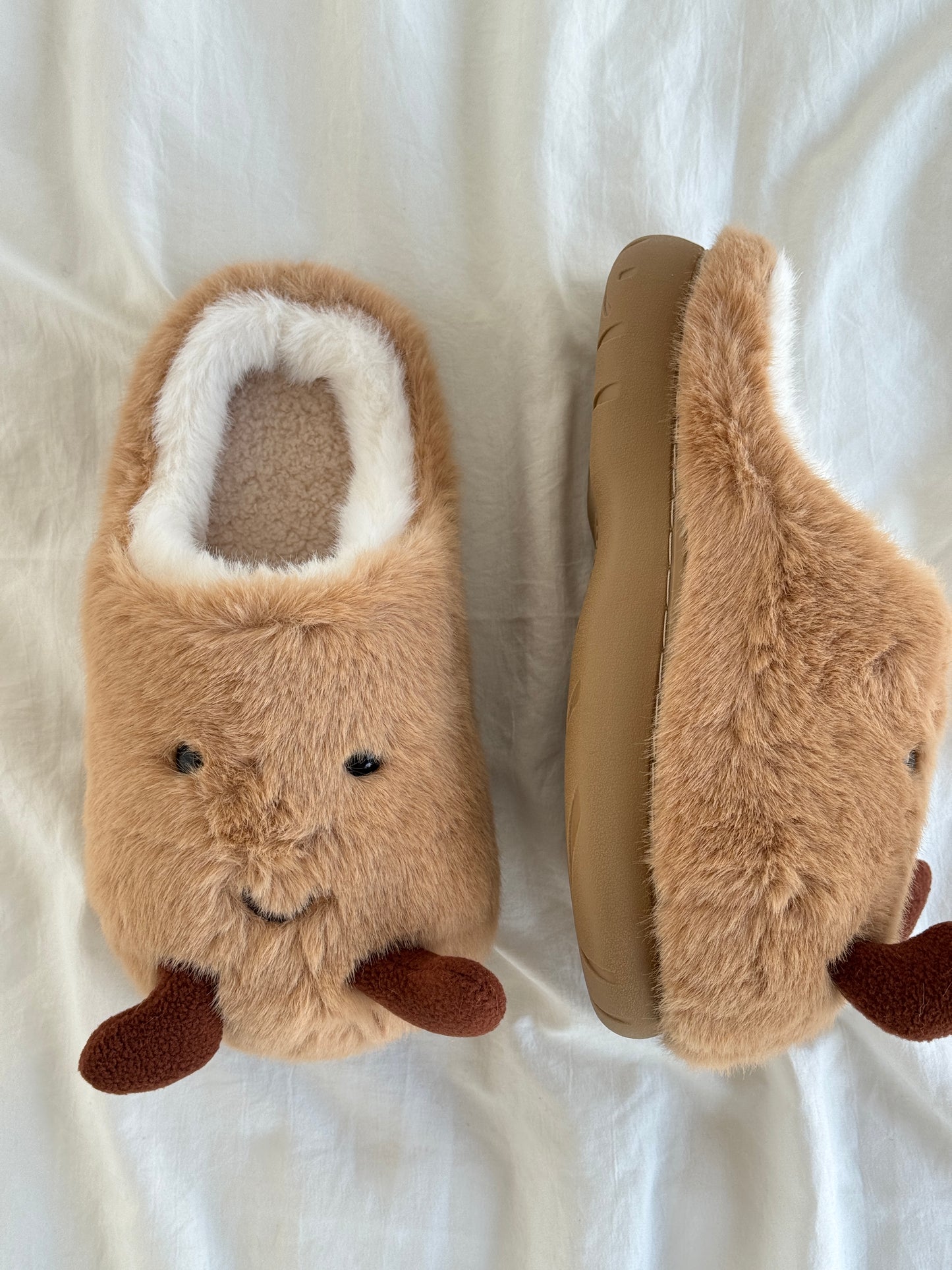Potato Jellycat Fluffy Fuzzy Scuff Slippers Soft Comfy Memory Foam Non-slip Indoor House Shoes