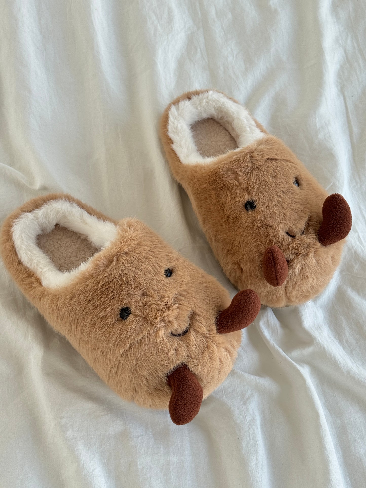 Potato Jellycat Fluffy Fuzzy Scuff Slippers Soft Comfy Memory Foam Non-slip Indoor House Shoes