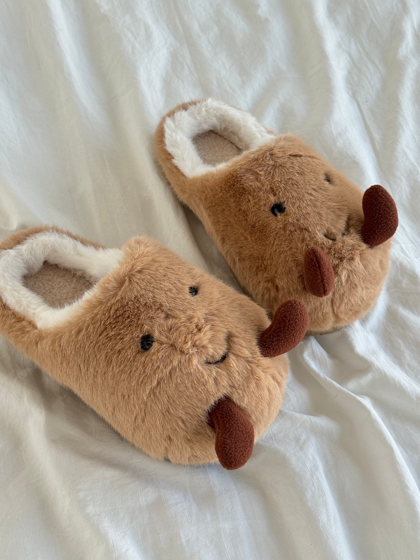 Potato Jellycat Fluffy Fuzzy Scuff Slippers Soft Comfy Memory Foam Non-slip Indoor House Shoes