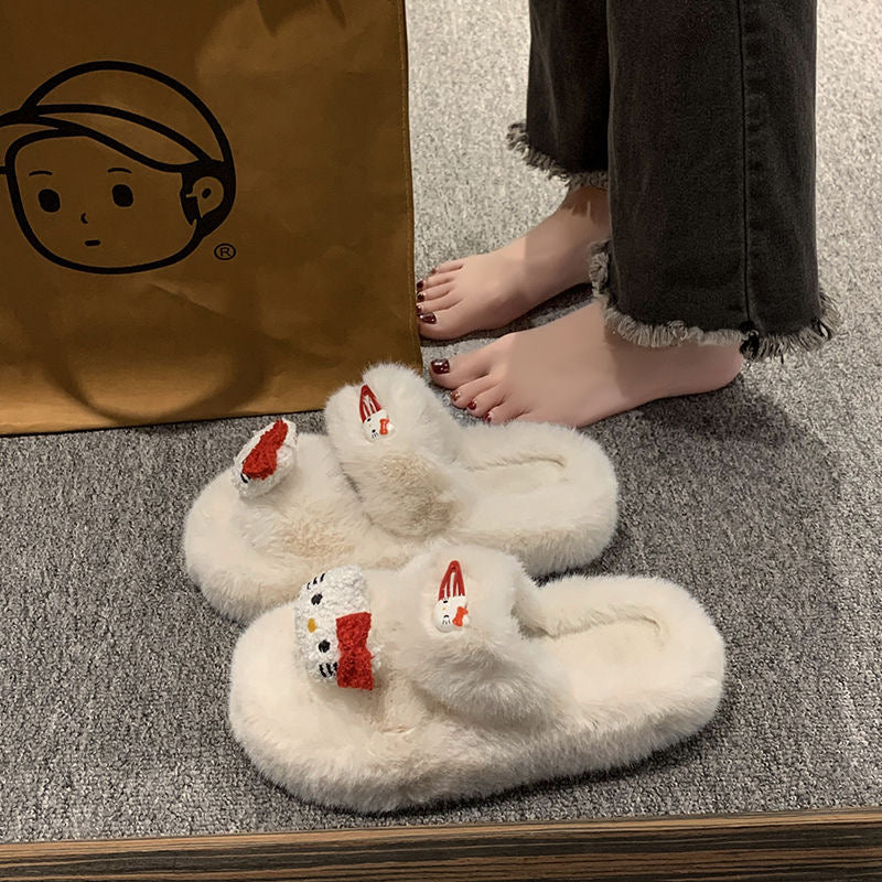 Hellokitty Fuzzy Slippers Women Kawaii Slippers for Women Fluffy Kawaii House Slippers Cute Slippers for Women