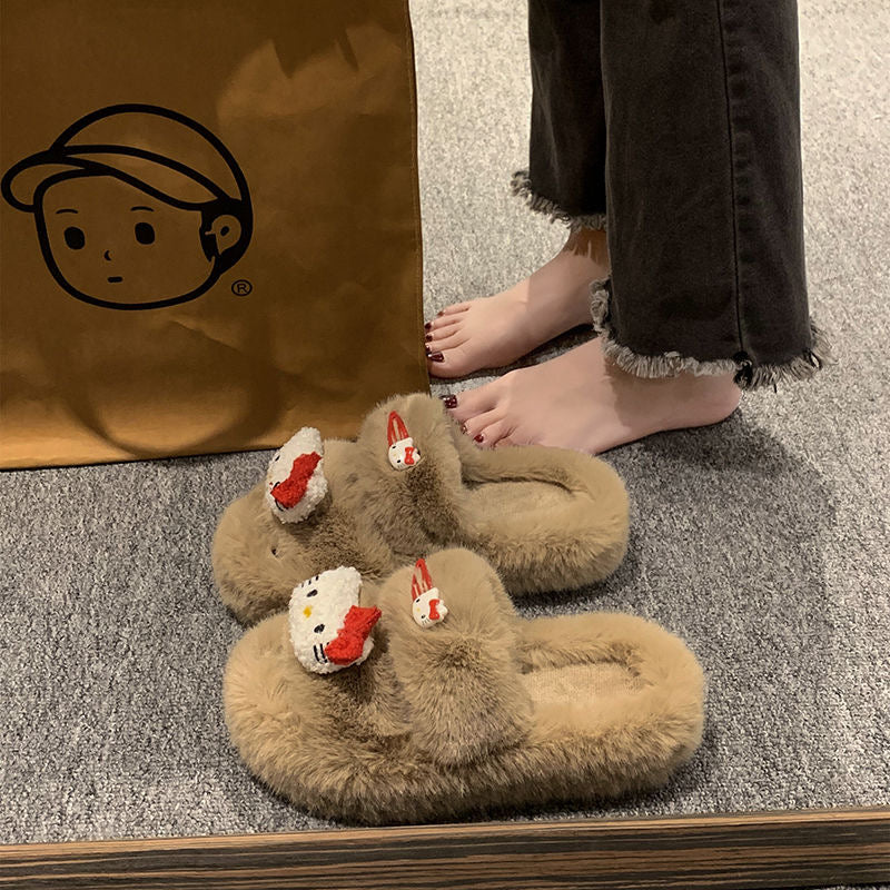 Hellokitty Fuzzy Slippers Women Kawaii Slippers for Women Fluffy Kawaii House Slippers Cute Slippers for Women