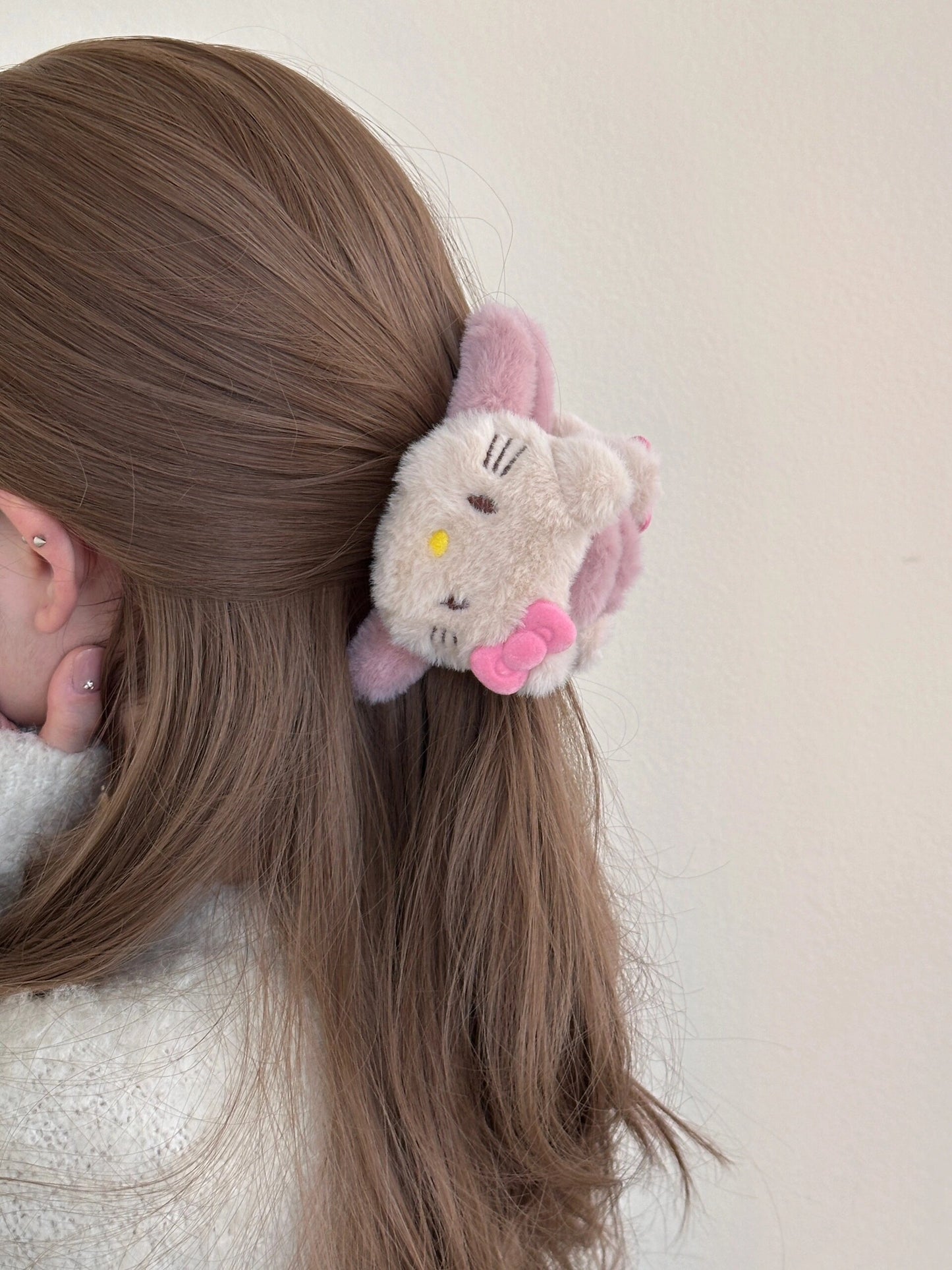 KT Plush Claw Clip for Thick Hair 2 Pcs Rectangular Cute Hair Clips for Women Large Hair Barrettes for Thin Hair Non Slip Hair Jaw Clips Strong Hold for Girls