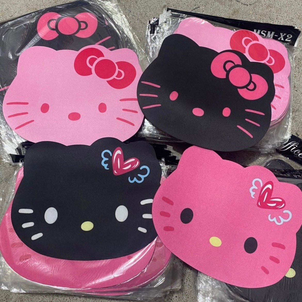 Hellokitty Mouse Pad Cute 2 Pack, Small Waterproof PVC Mousepad, Non-Slip Rubber Base Personalized Computer Mouse Mat for Office Home