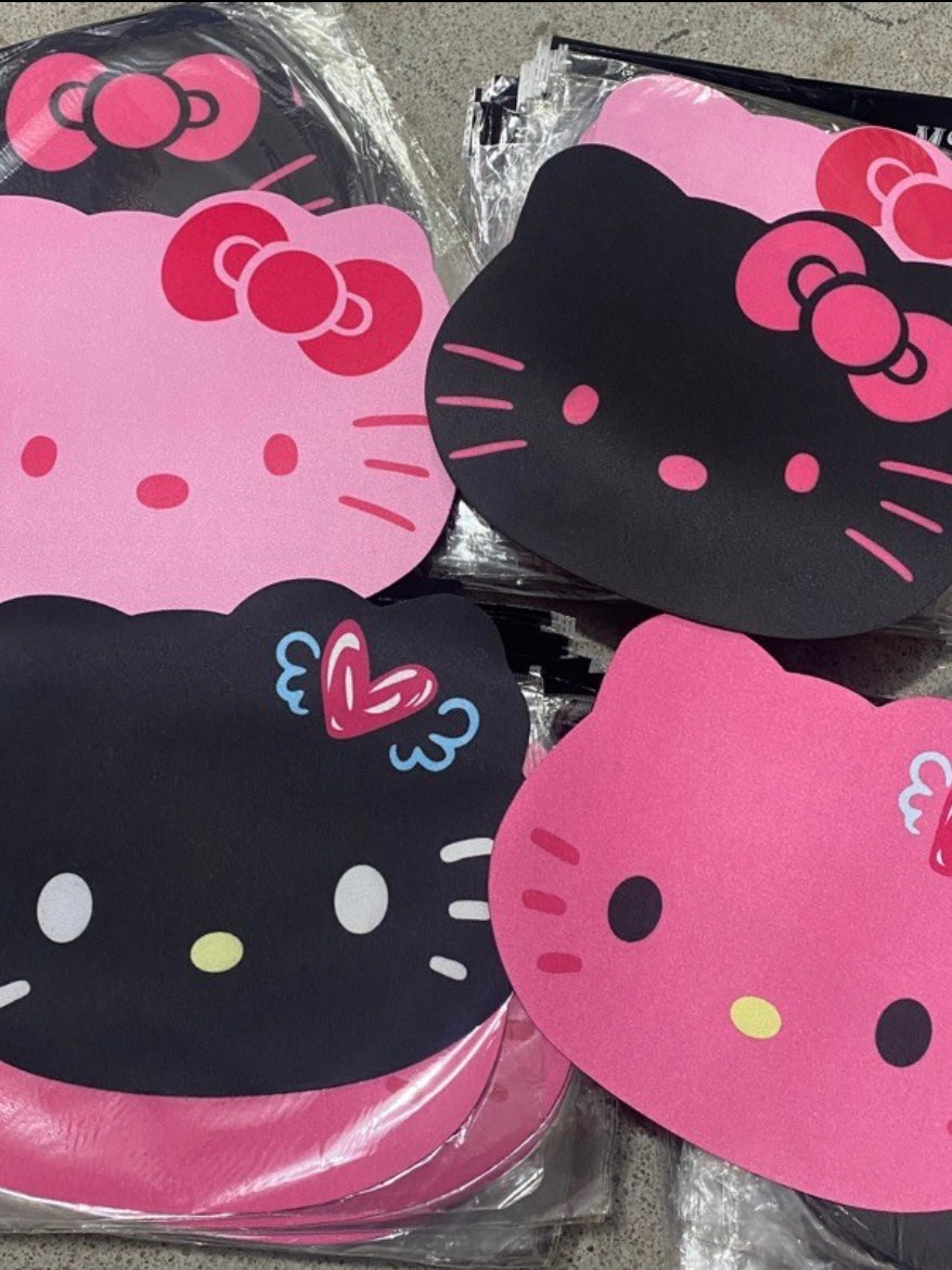 Hellokitty Mouse Pad Cute 2 Pack, Small Waterproof PVC Mousepad, Non-Slip Rubber Base Personalized Computer Mouse Mat for Office Home