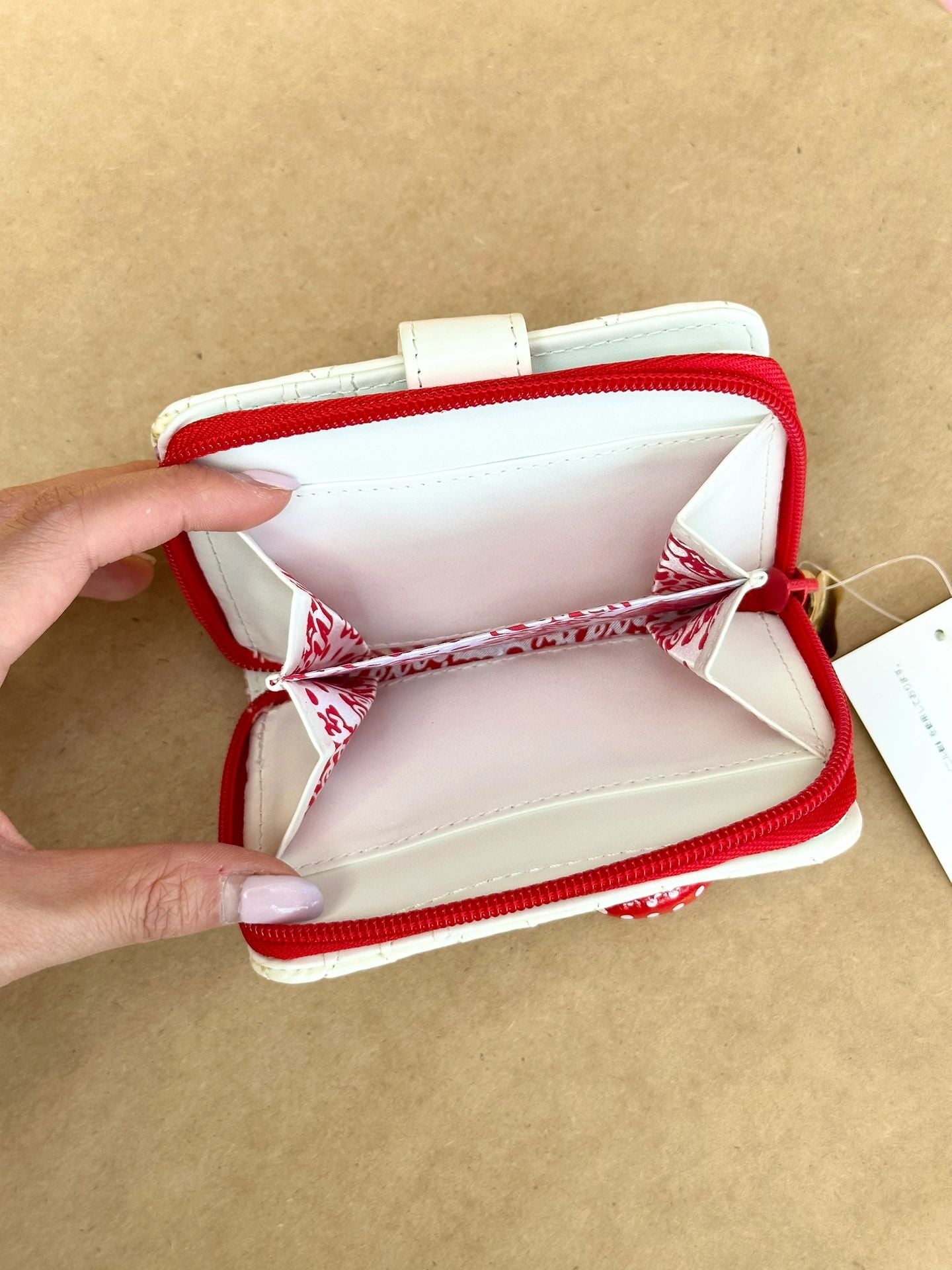 Hellokitty Wallet for Women and Girl, Short PU Leather Zipper Cute Coin Purse