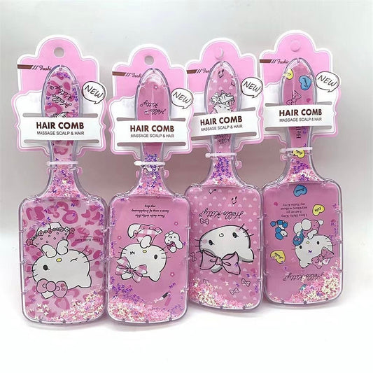 Hellokitty Cute Hair Brush Anti-Static Toddler Comb Hair Brush with Air Cushion Detangler Brush For Adults & Kids Any Hair
