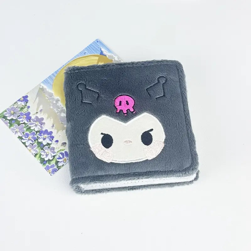Sanrio Plush Photocard Binder Sleeves Book Cute Star A8 Photocard Holder 3 Ring Photocard Album with 20 Pcs Inner Pages