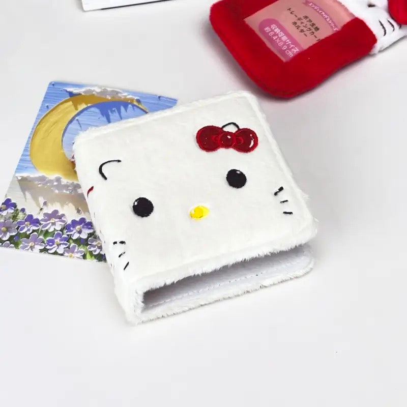 Sanrio Plush Photocard Binder Sleeves Book Cute Star A8 Photocard Holder 3 Ring Photocard Album with 20 Pcs Inner Pages