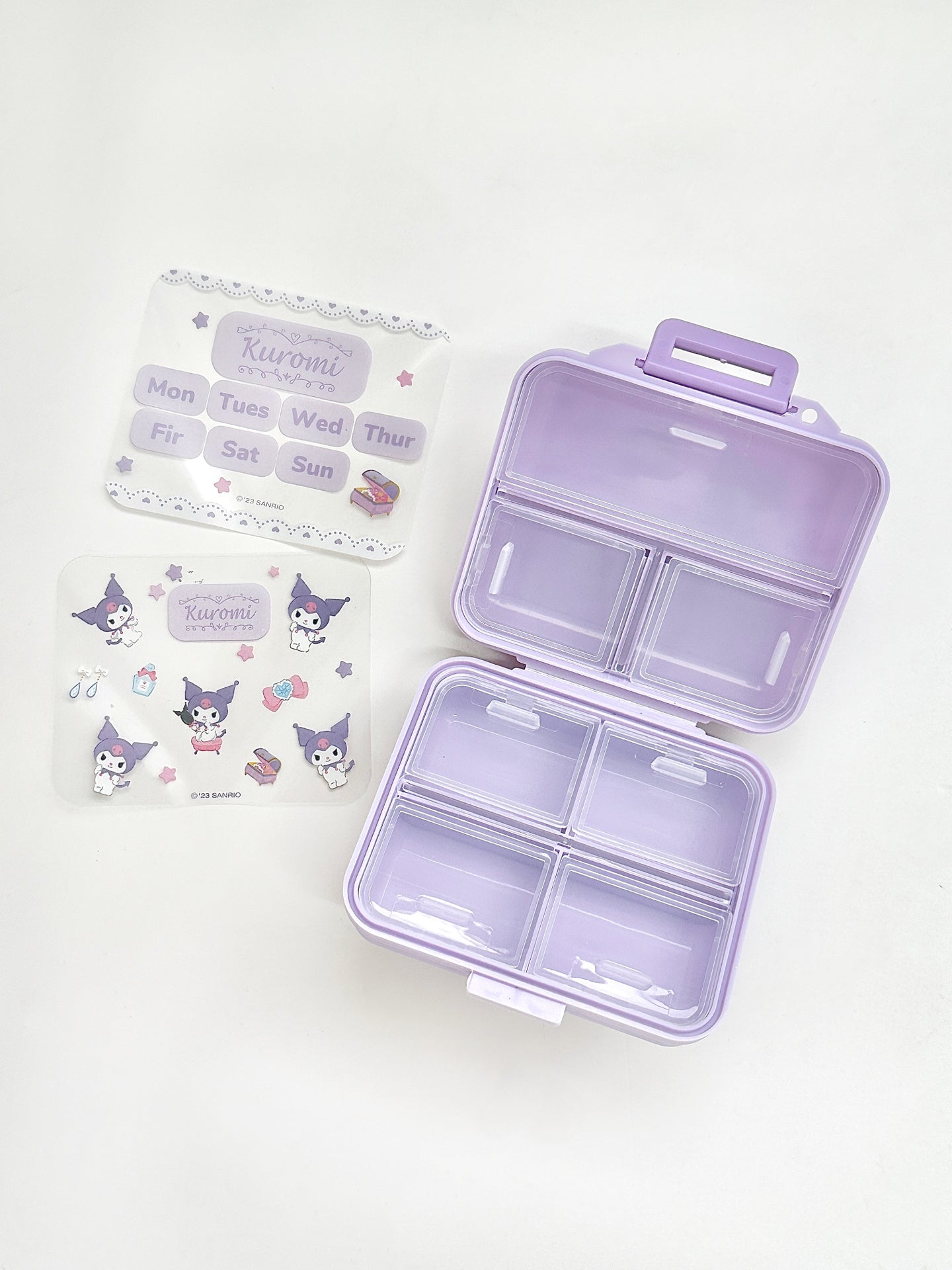 Sanrio Cute Pill Organizer-Pill Boxes for Travel Pill case Vitamins Fish Oil Supplements Medication Organizer Dispenser for Fish Oils Vitamin Holder Supplement