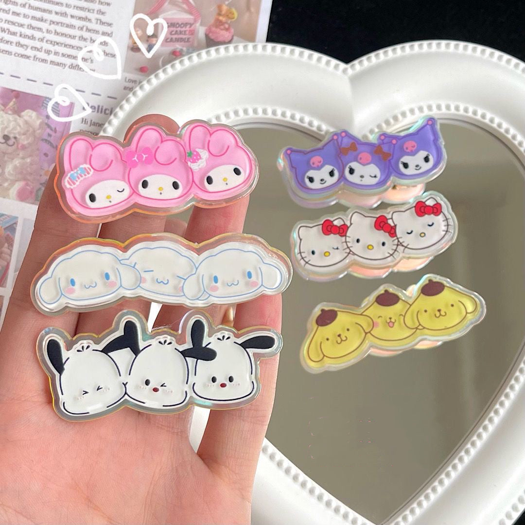 Sanrio Hair clips|6 Count (Pack of 1)