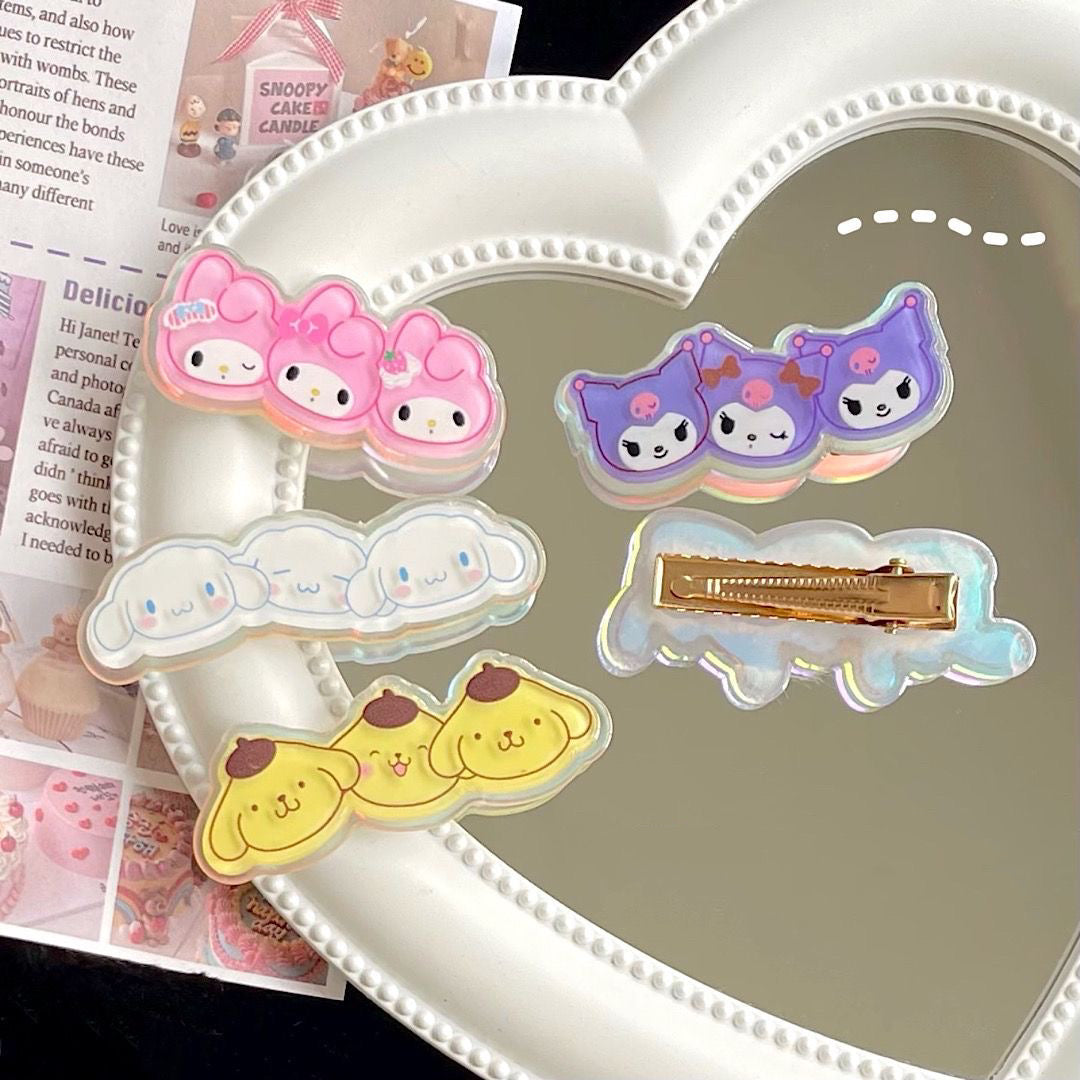 Sanrio Hair clips|6 Count (Pack of 1)