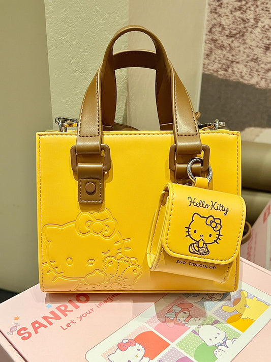 Sanrio Crossbody Messenger Bag Classic Cambridge Bag Work Cross-body Bag Satchel Purse Handbag(gift box packaging)