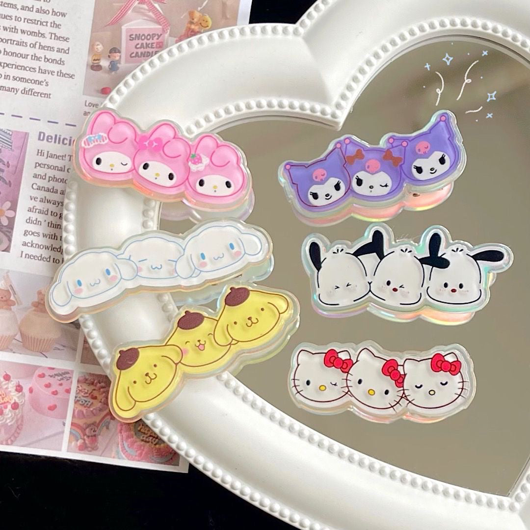 Sanrio Hair clips|6 Count (Pack of 1)