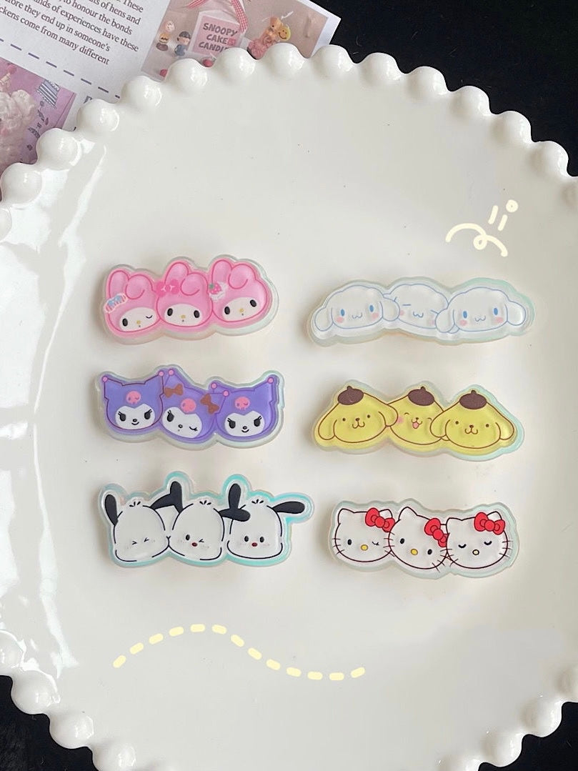 Sanrio Hair clips|6 Count (Pack of 1)