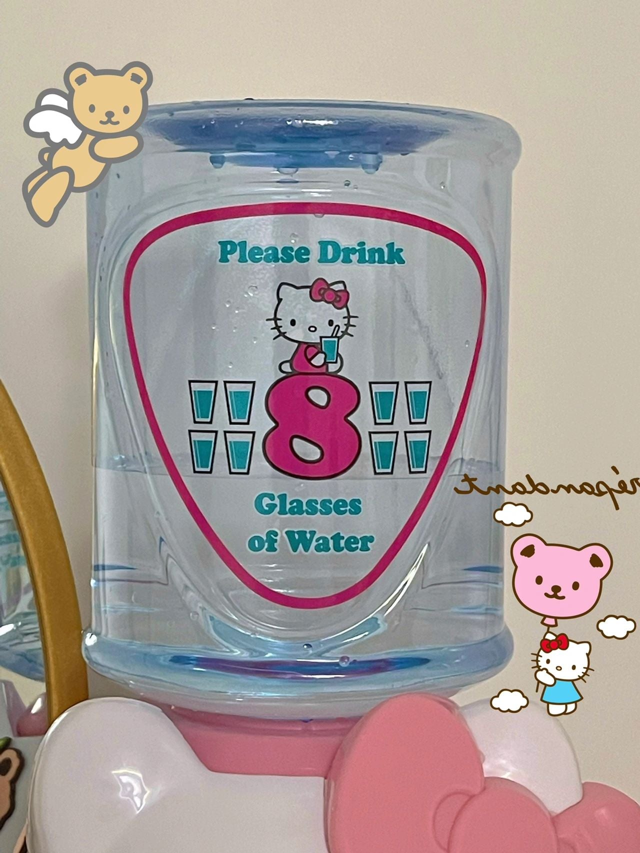 Hellokitty Mini Water Dispenser Toy Miniature Household Water Cooler Fountain Toy Drinking Fountain Model