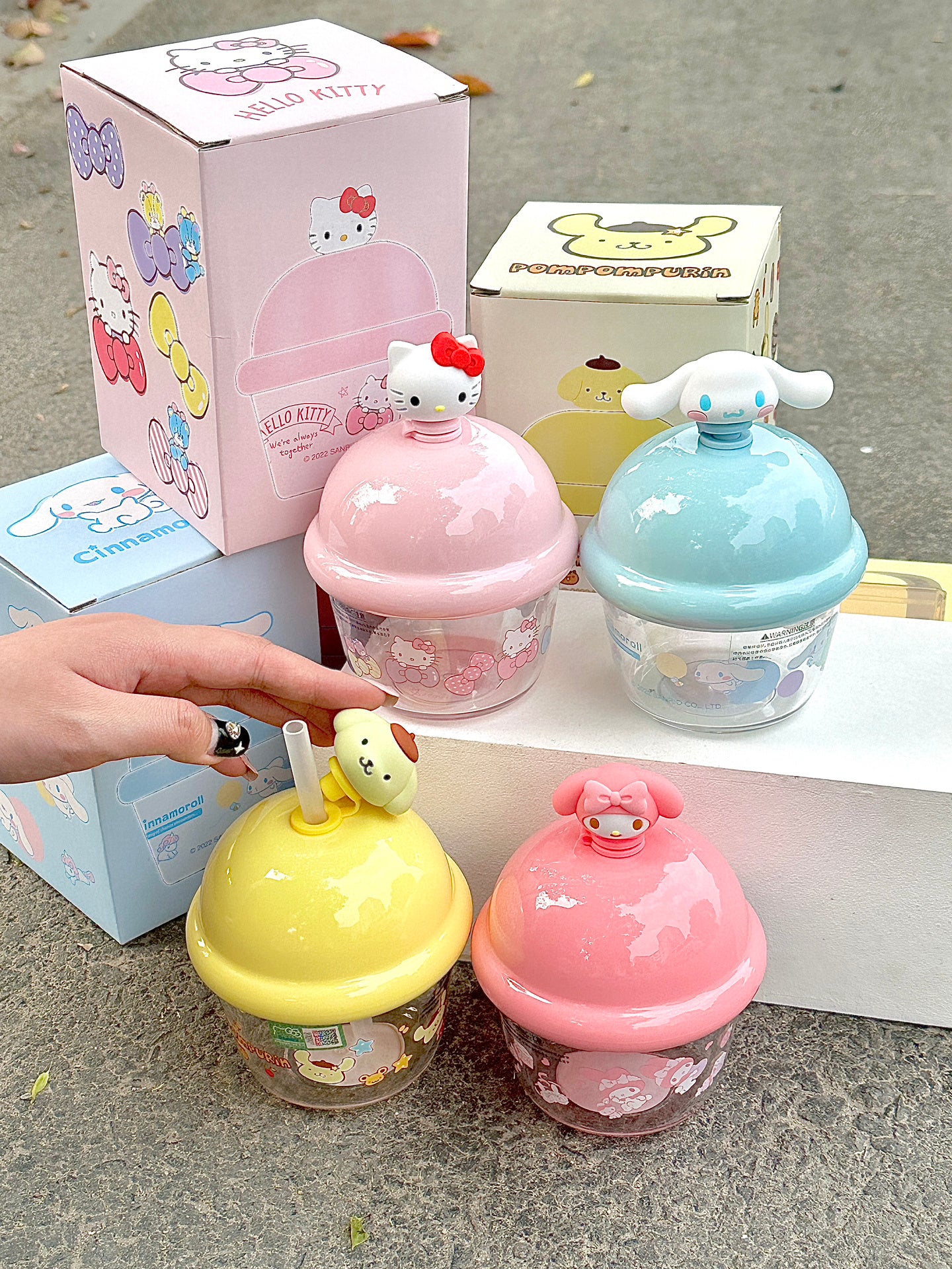 Sanrio Milk Juice Cute Water Bottle Portable Transparent Water Cup Bottles(250ml)