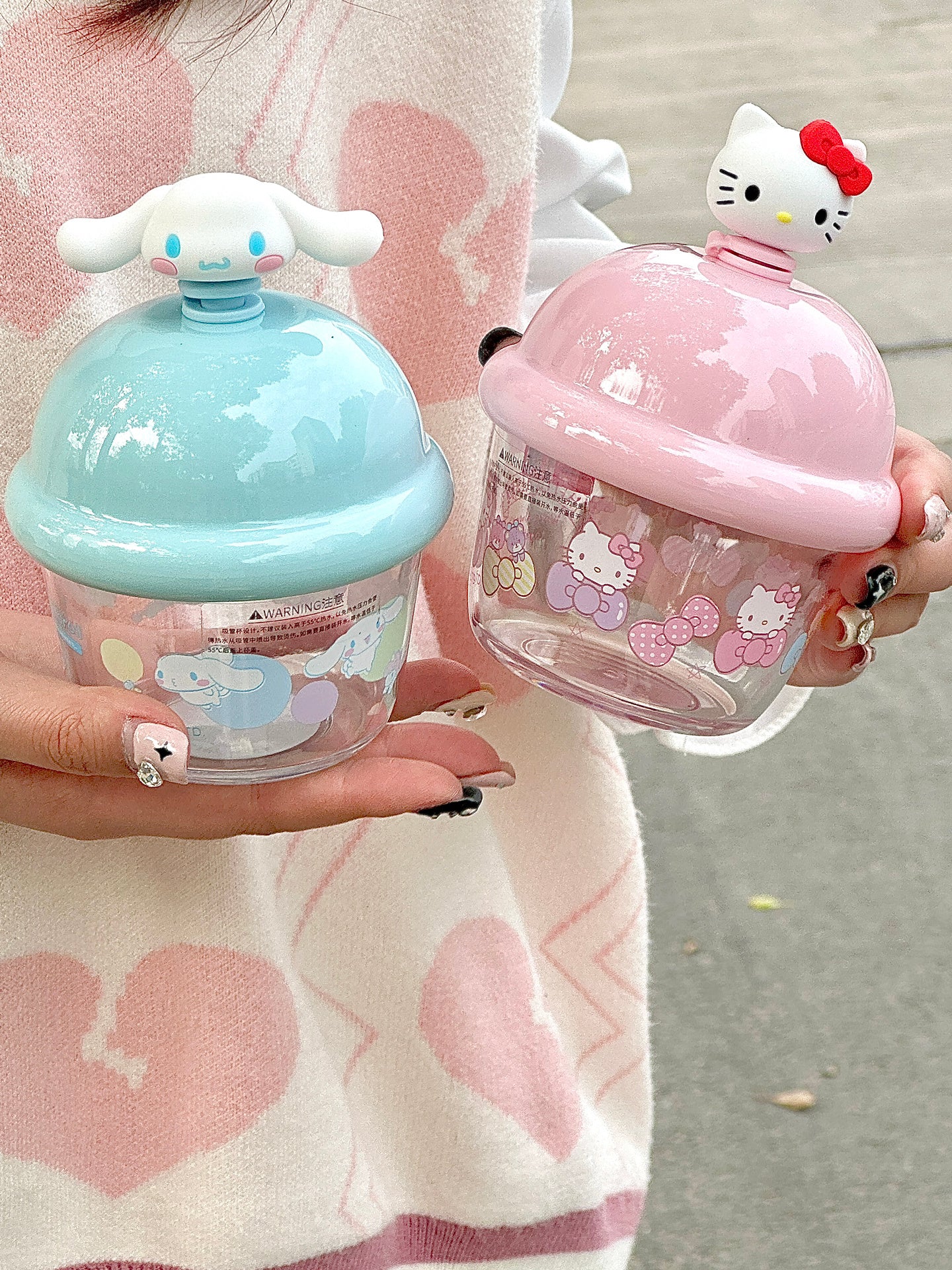 Sanrio Milk Juice Cute Water Bottle Portable Transparent Water Cup Bottles(250ml)