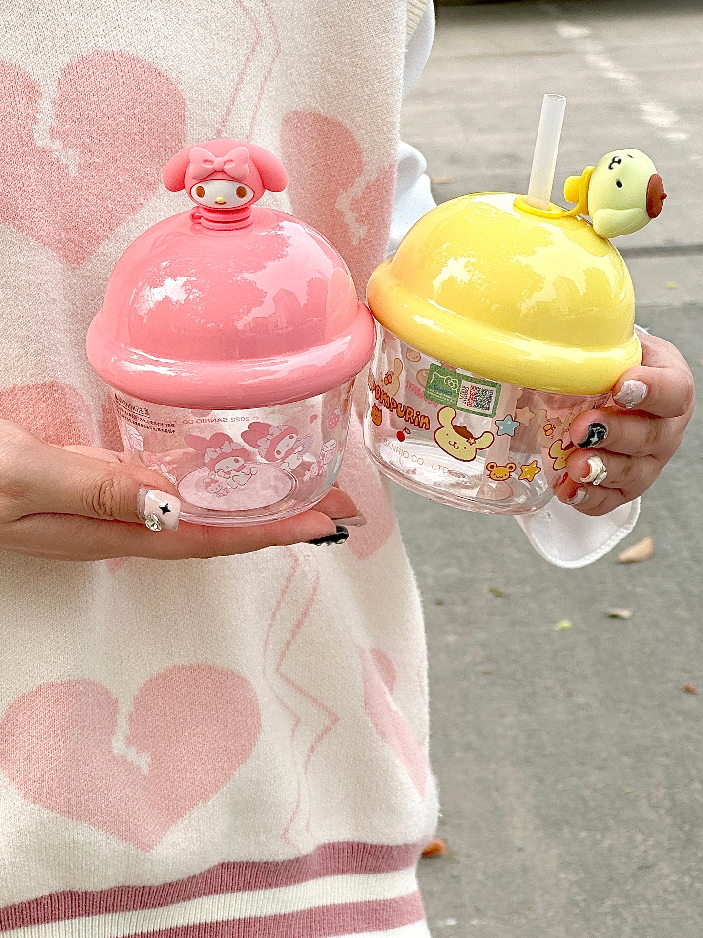Sanrio Milk Juice Cute Water Bottle Portable Transparent Water Cup Bottles(250ml)