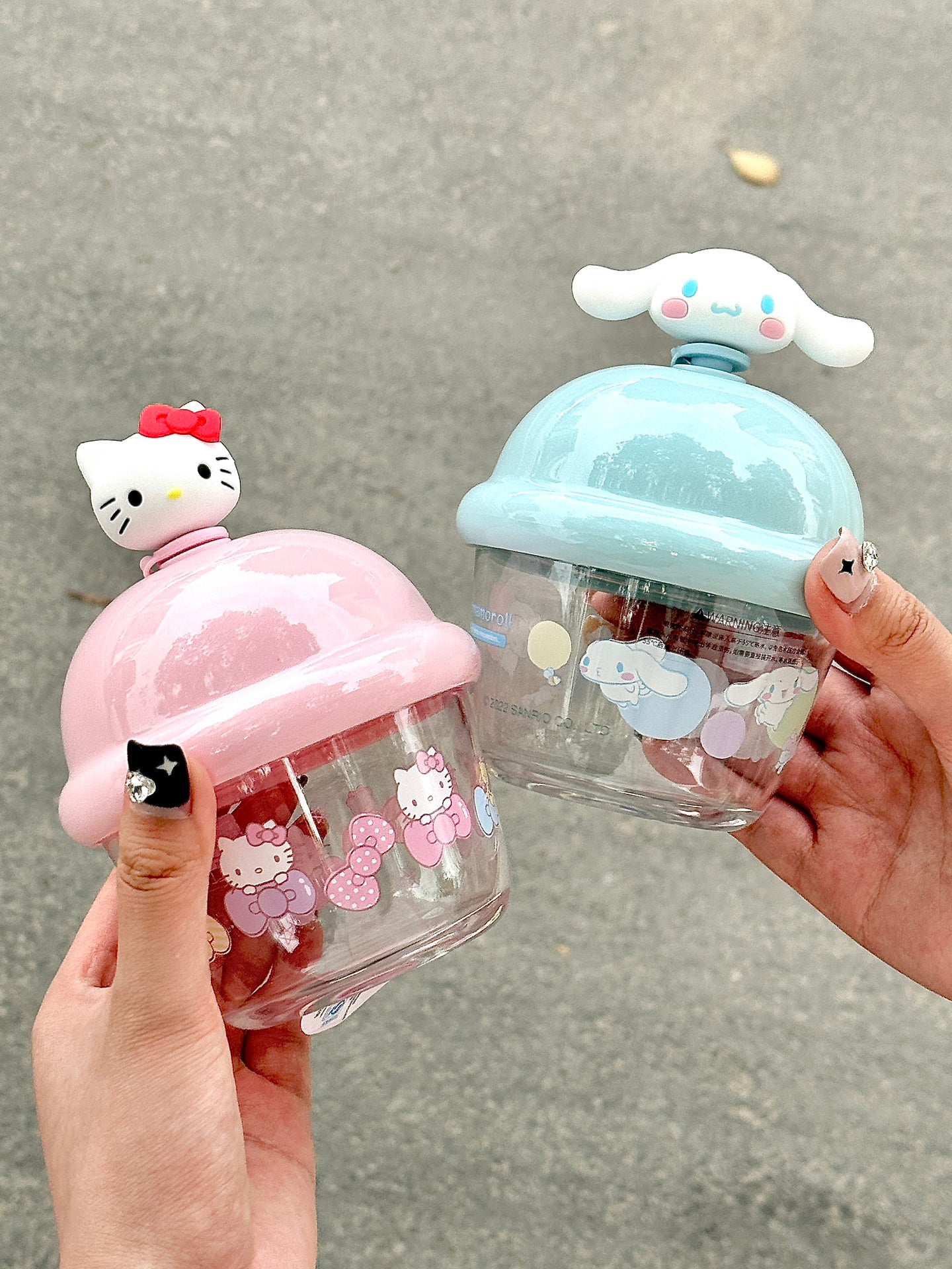 Sanrio Milk Juice Cute Water Bottle Portable Transparent Water Cup Bottles(250ml)