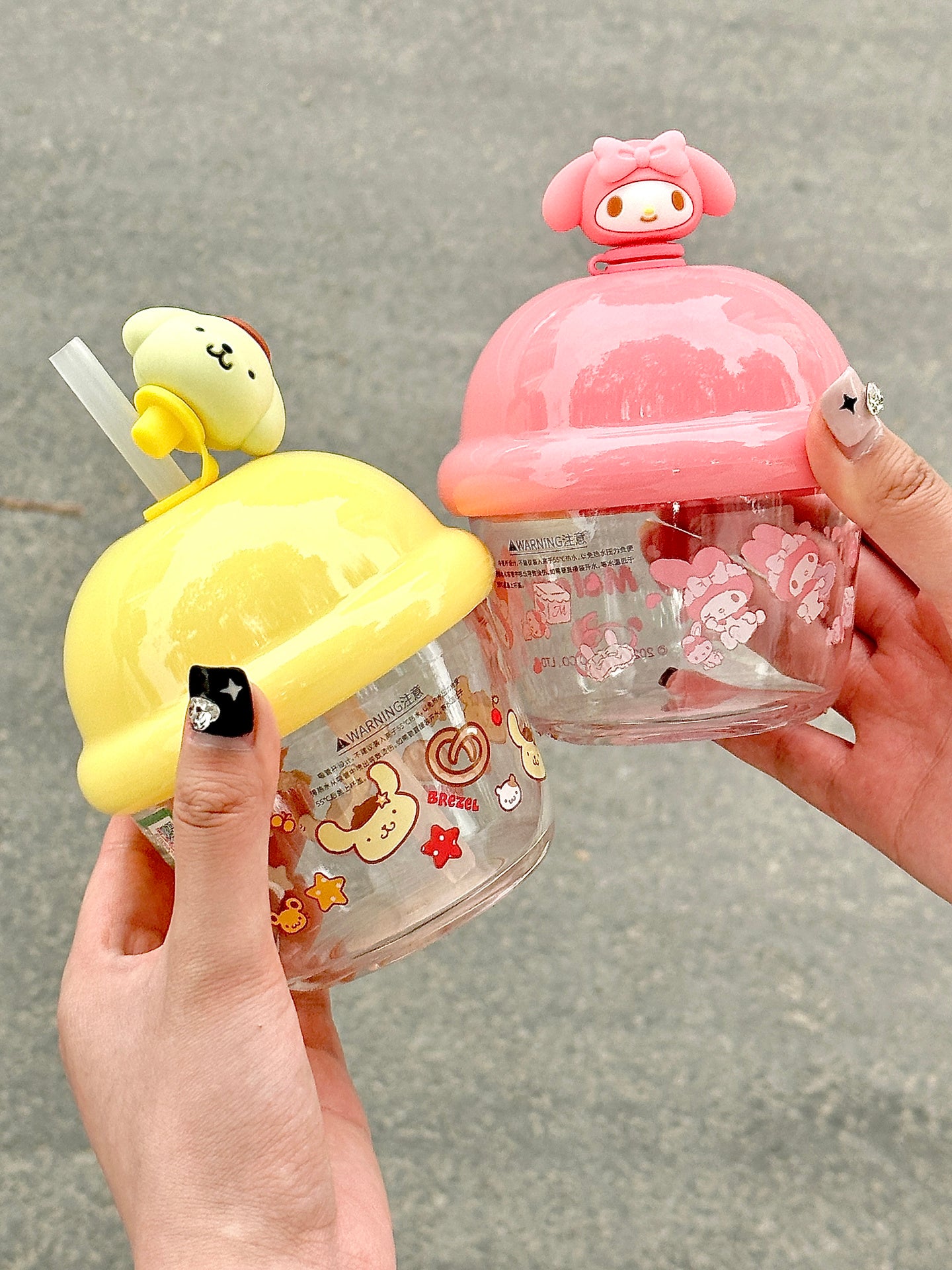 Sanrio Milk Juice Cute Water Bottle Portable Transparent Water Cup Bottles(250ml)