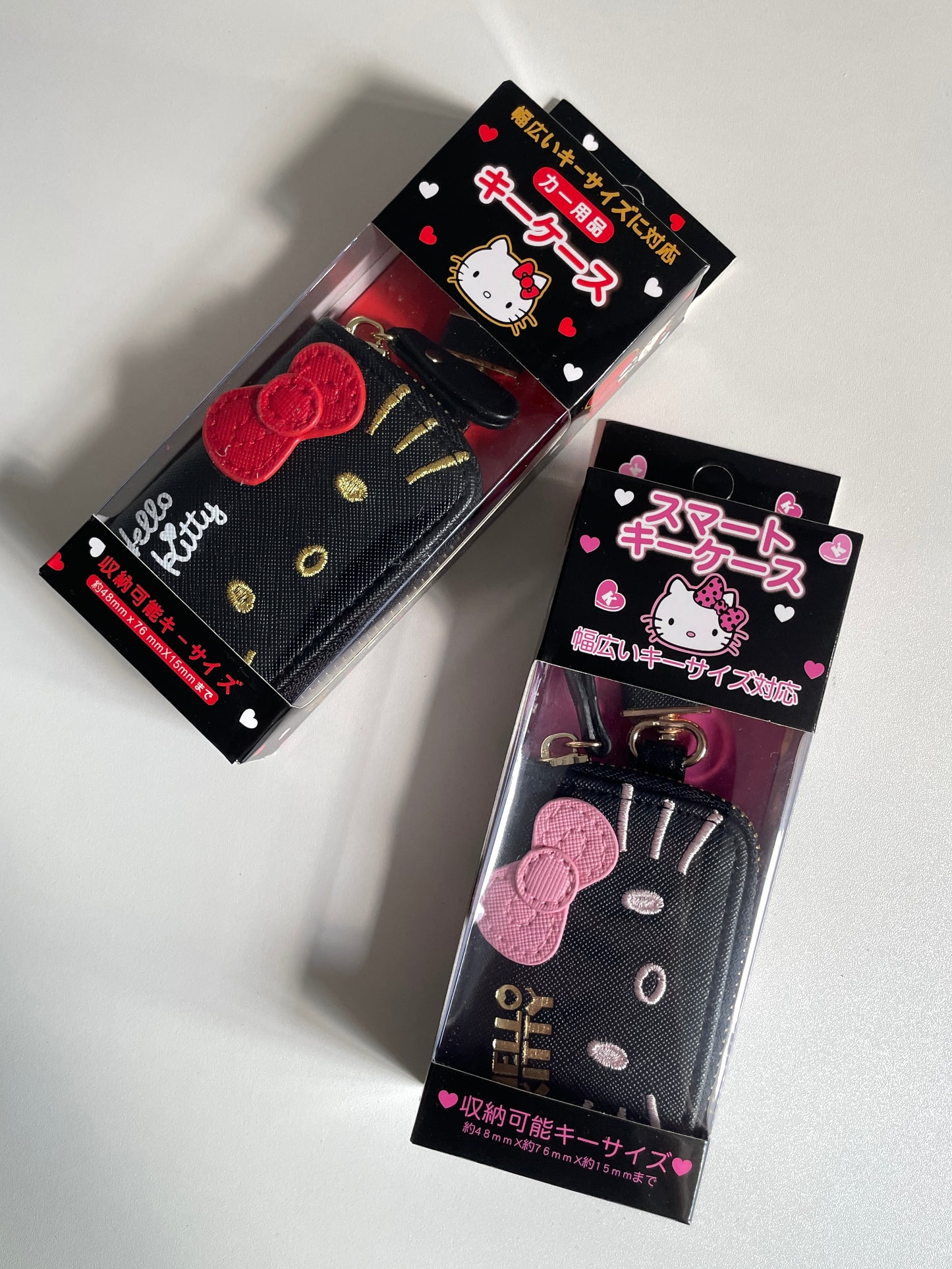 Hellokitty Cute Car Key Case for Girls and Women, Genuine Leather Embroidered Car Smart Key Chain Keychain Holder