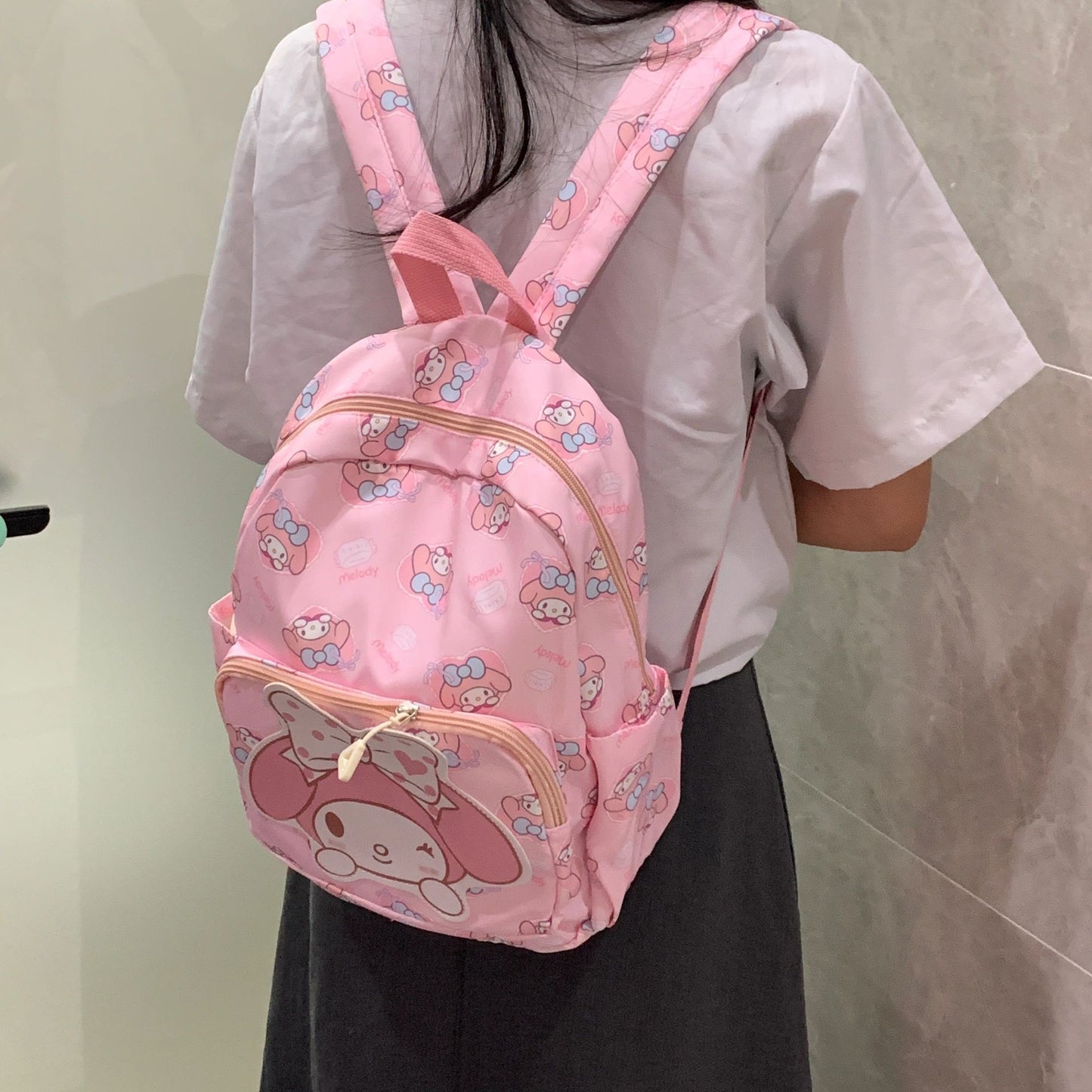 Sanrio Pocket Adult Womens Double Strap Shoulder Bag Purse Backpack