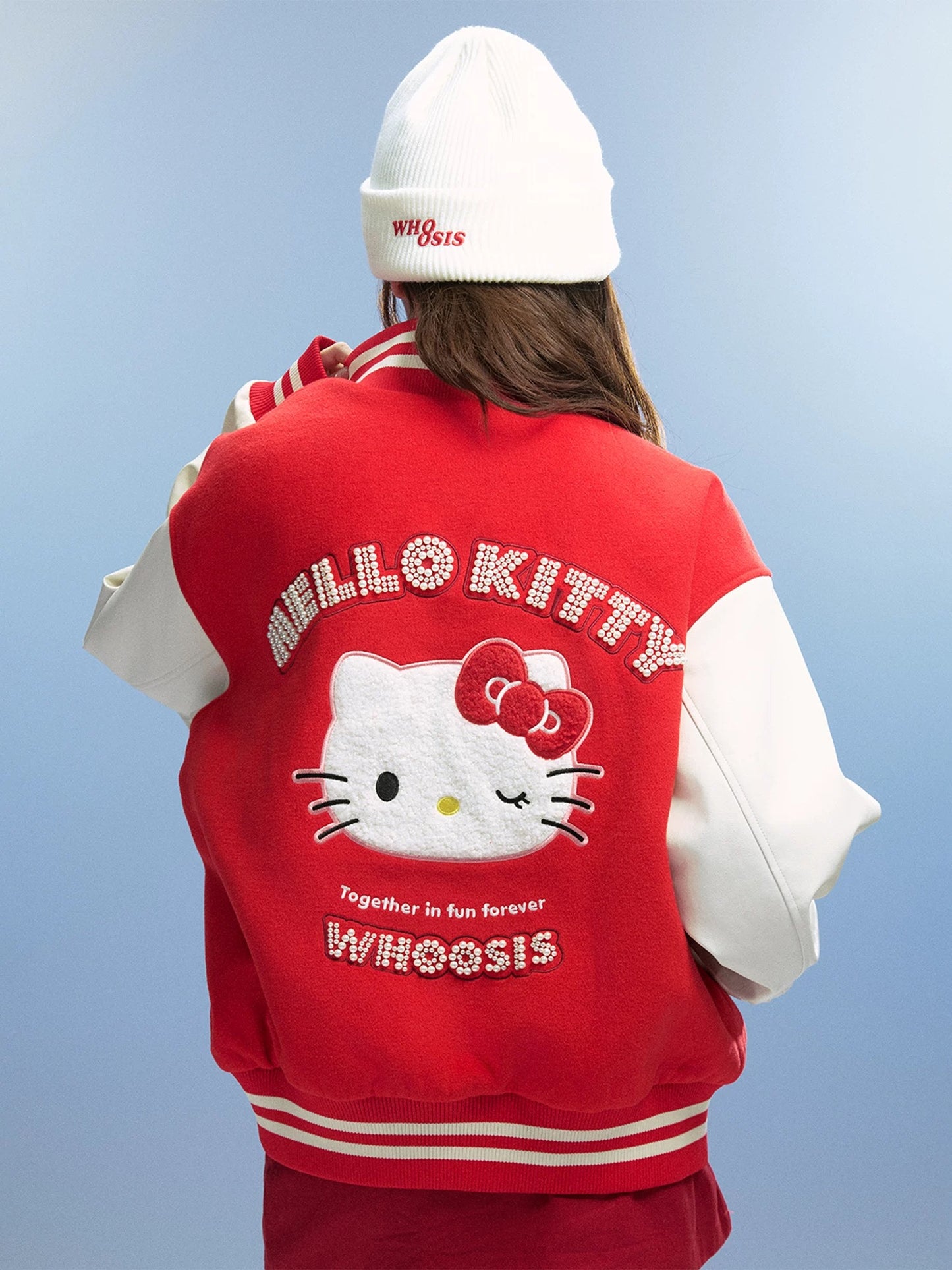 Hellokitty Jacket Baseball Bomber Jacket Vintage Unisex Streetwear Coats with Patchwork Hipster Utility Tops