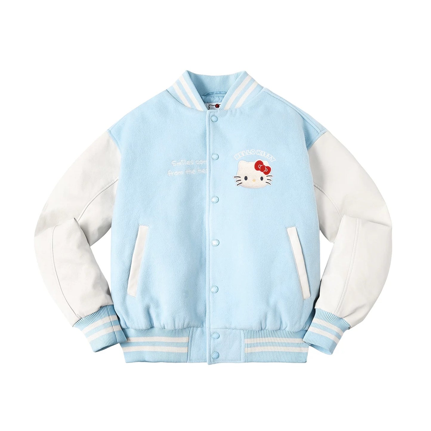 Hellokitty Jacket Baseball Bomber Jacket Vintage Unisex Streetwear Coats with Patchwork Hipster Utility Tops